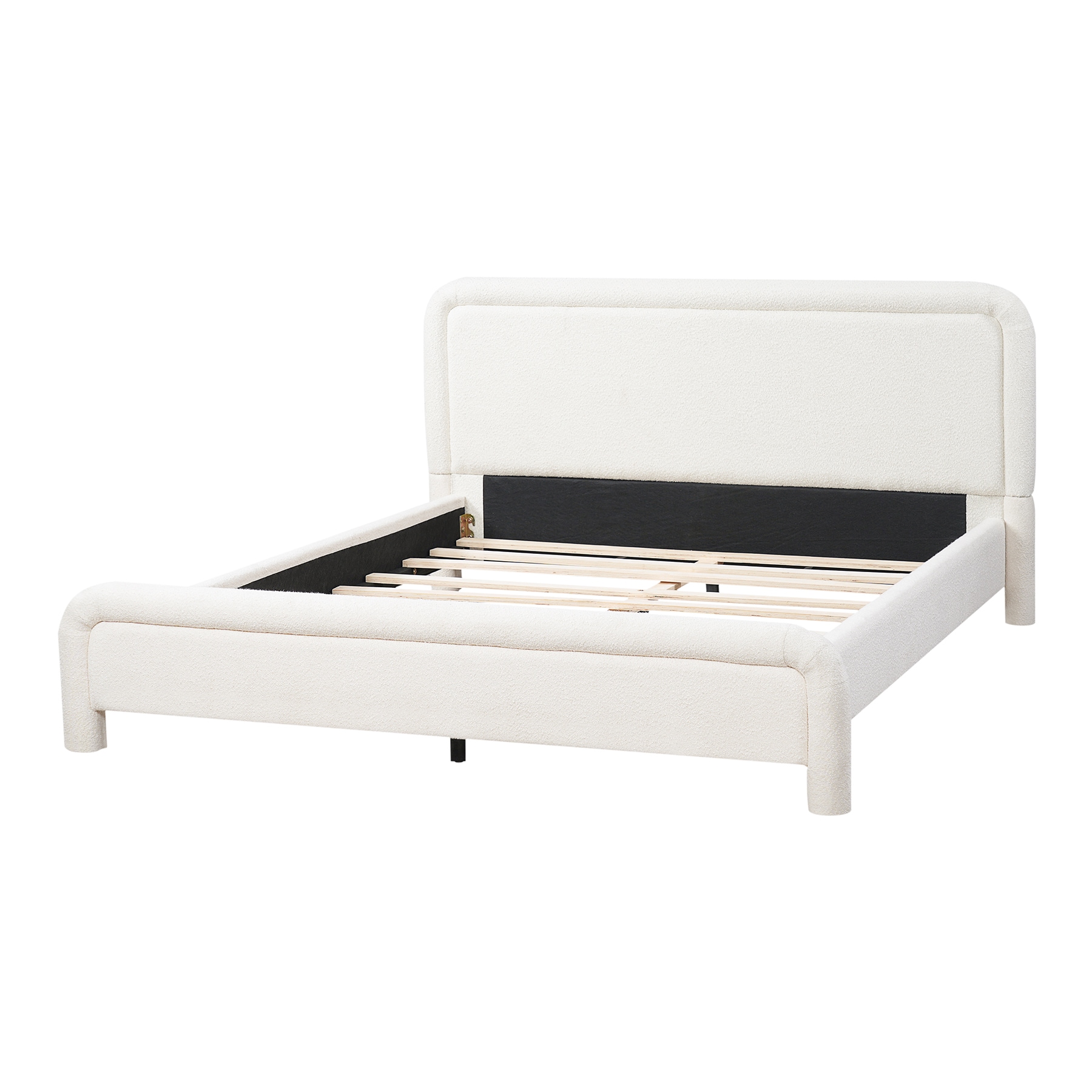SINOFURN - Queen White Bed Frame with Headboard
