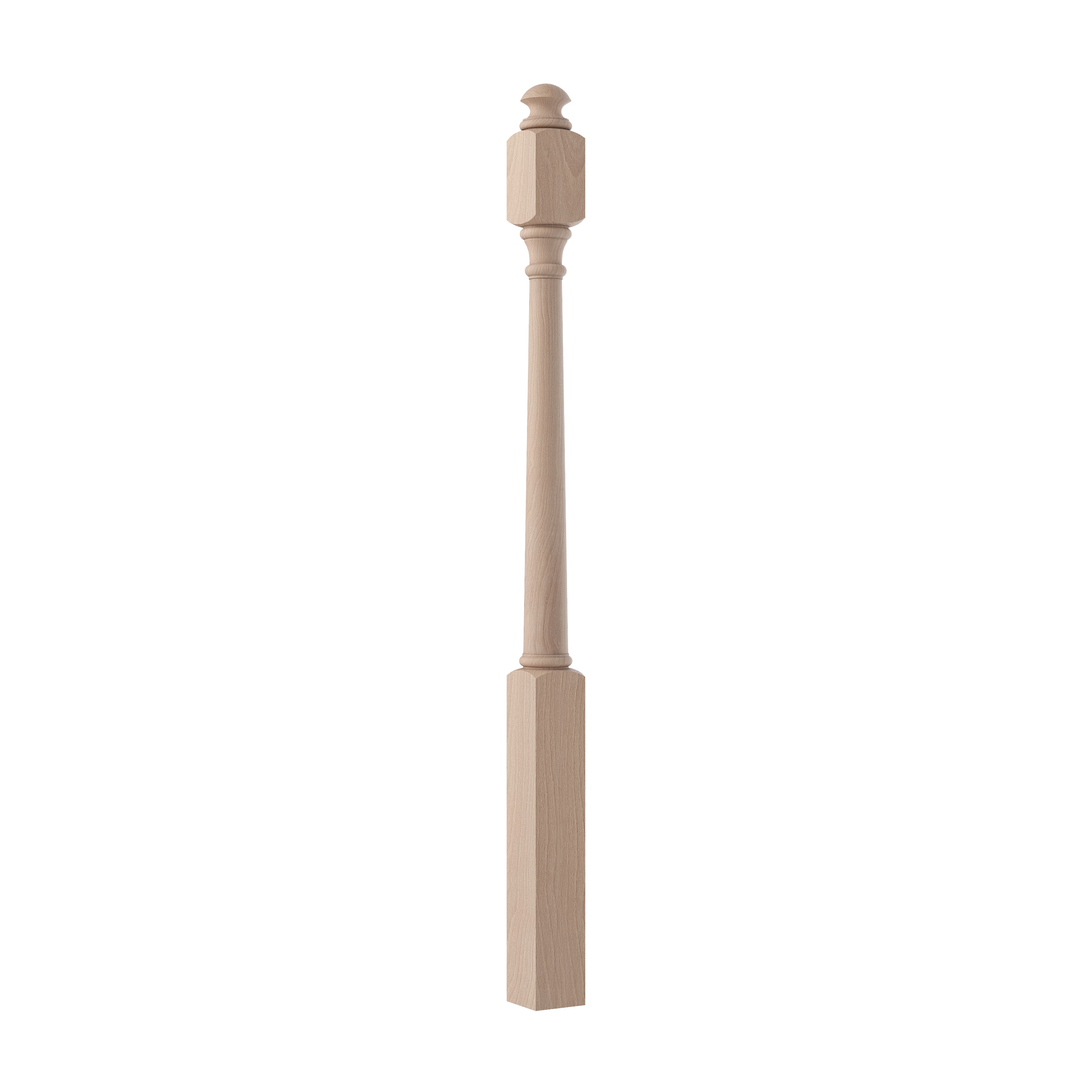 Crown Heritage 4434040 Colonial 3-in x 48-in Unfinished Beechwood Universal Stair Newel Post