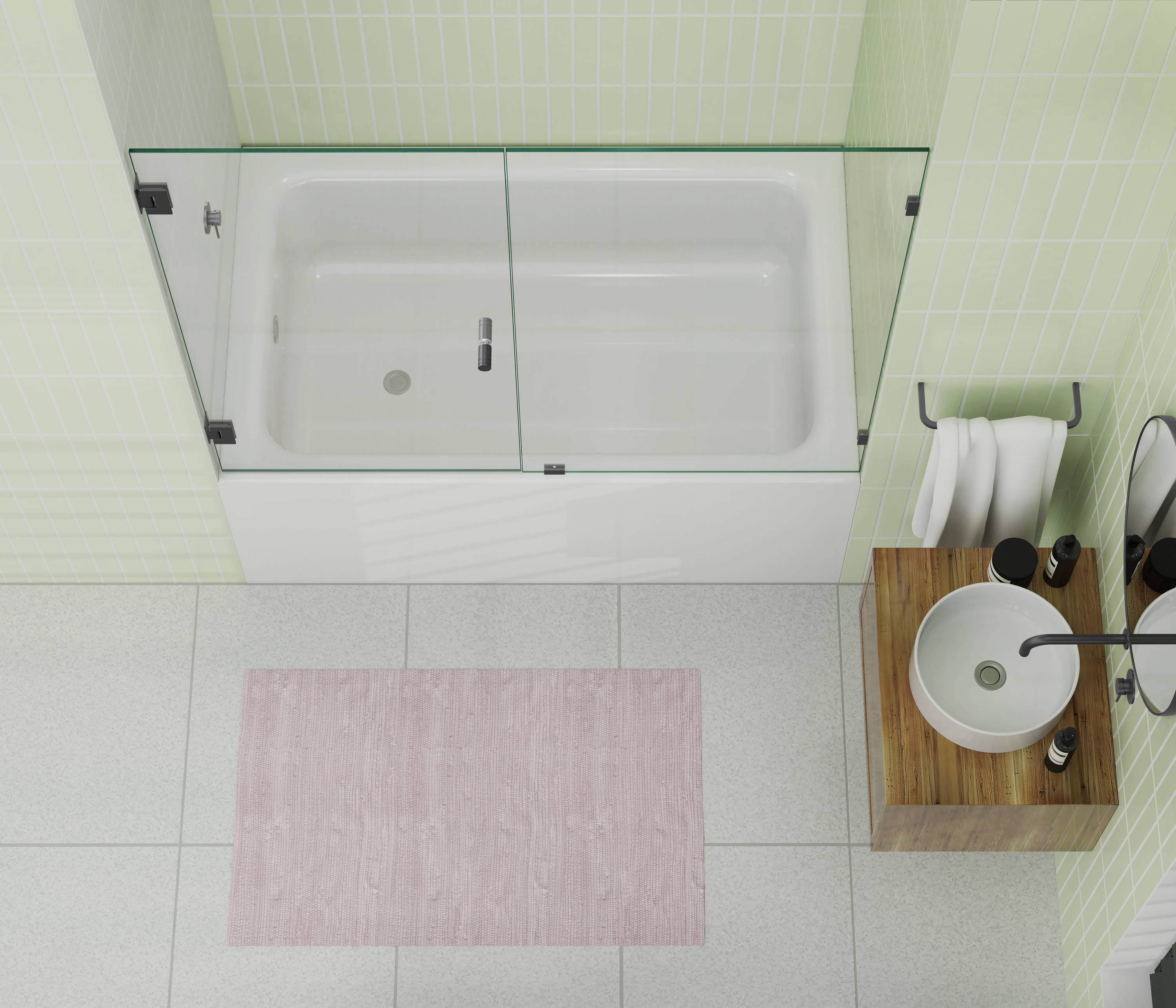 Glass Warehouse B-WH-63.75-MB Shower-Doors - View #3