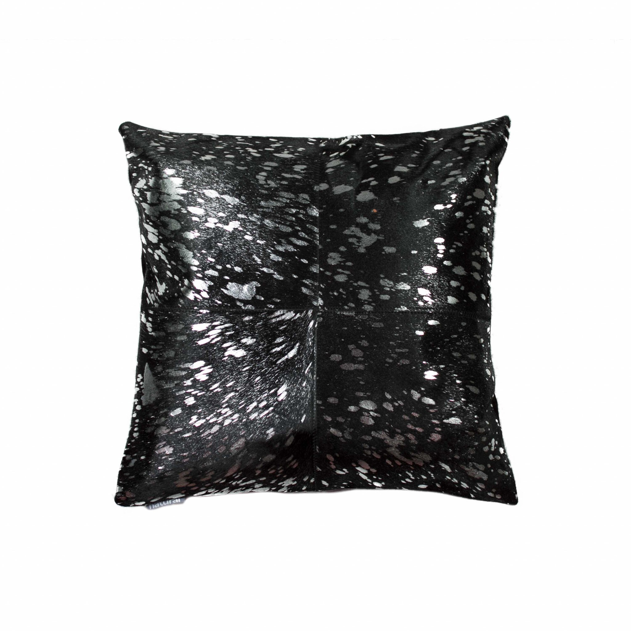 HomeRoots 316831 Josephine 18-in x 18-in Silver and Black Indoor Decorative Pillow