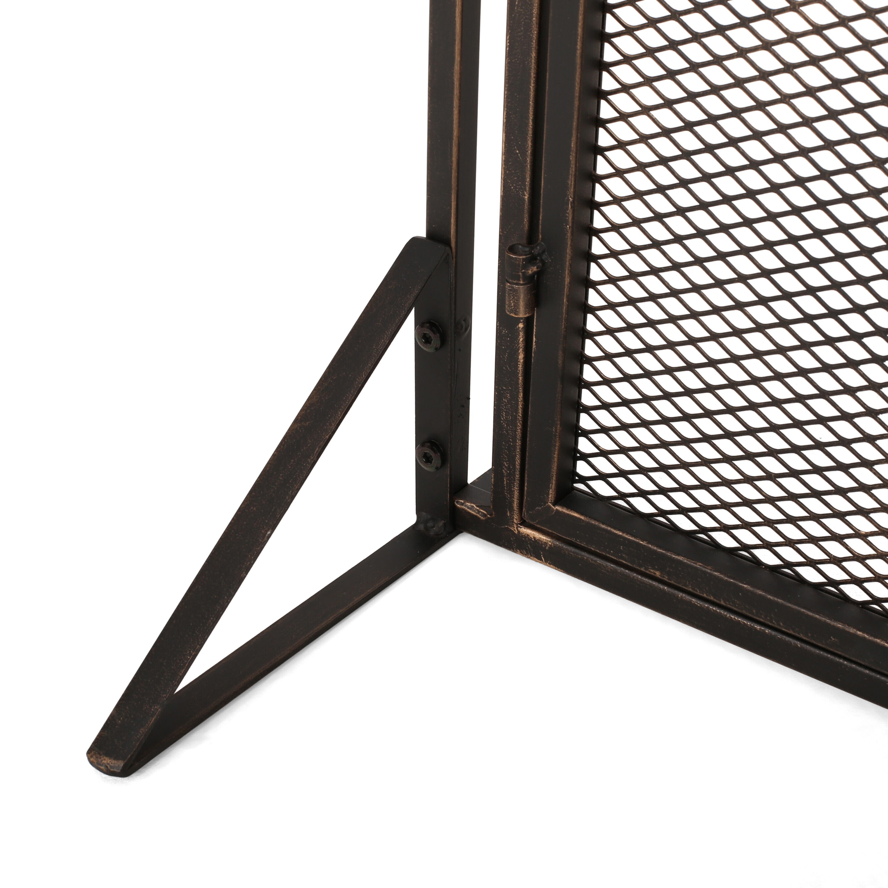 Home Decor 40-in Black Brushed Gold Iron 1-Panel Flat Twin Fireplace Screen 311960 Sansujyuku sansujyuku.com