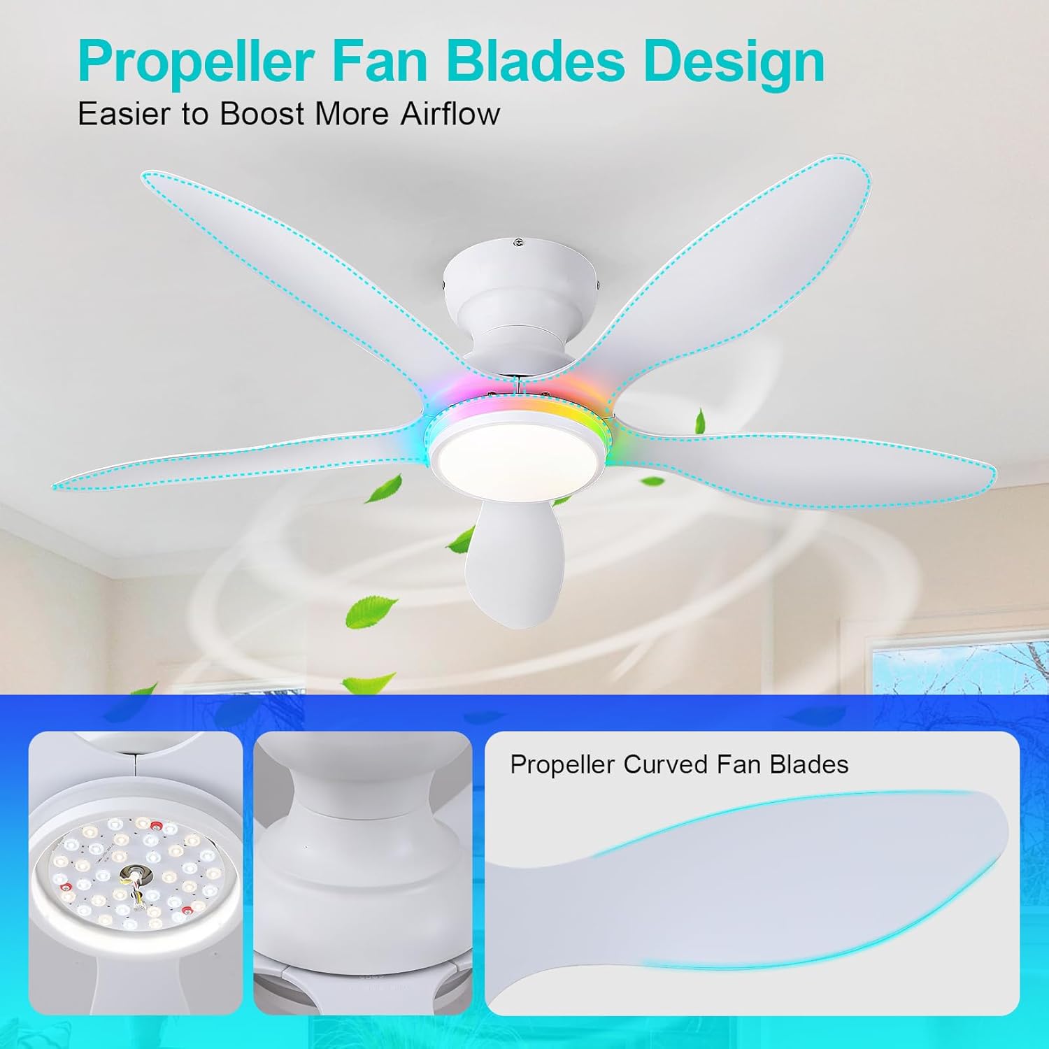 Gleam Flare GF-2098-46WHRGB Ceiling-Fans - View #5