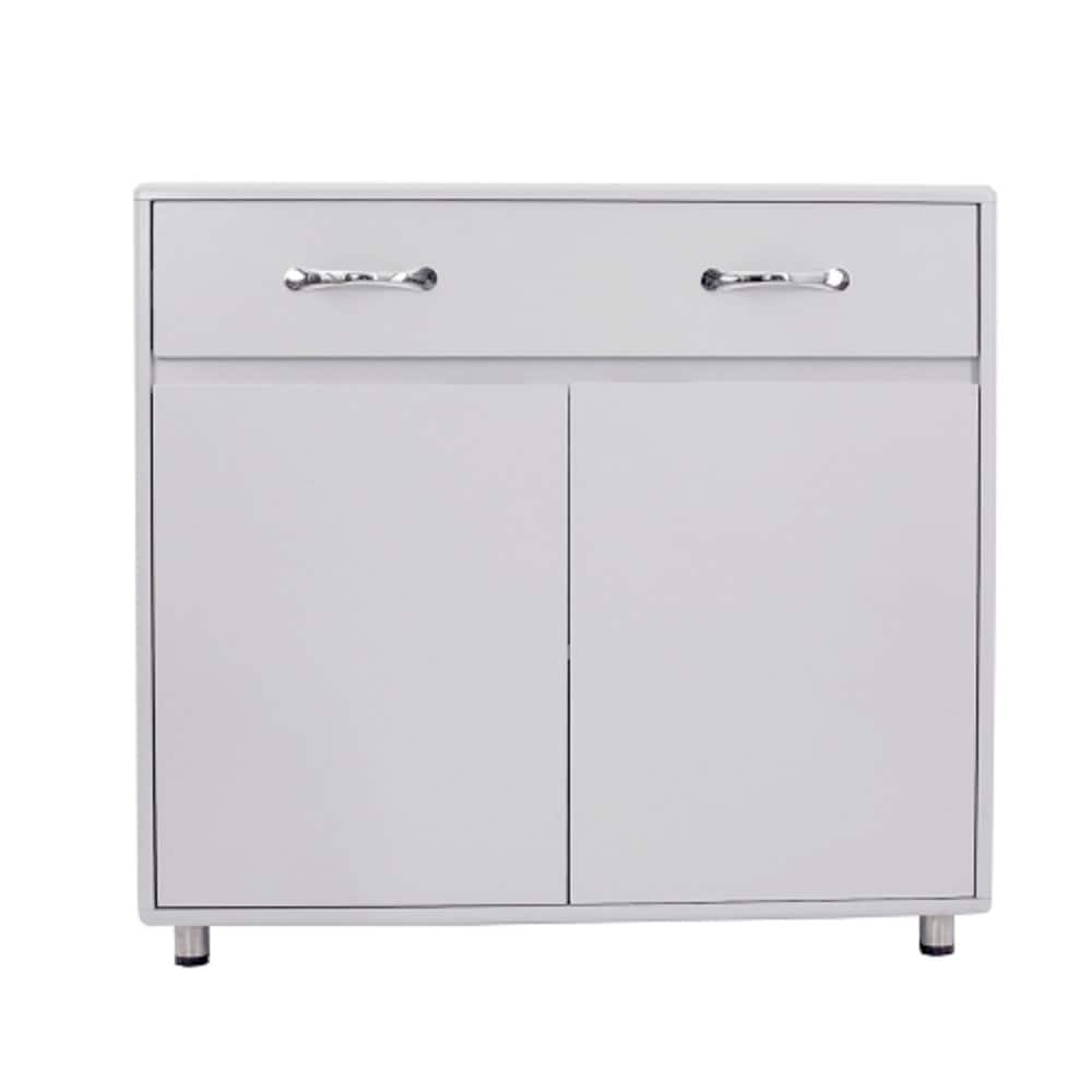 CASAINC CYH-W28203338 Two door side table-grey 20.63-in W x 8.19-in H Grey Wood Modern End Table Assembly Required
