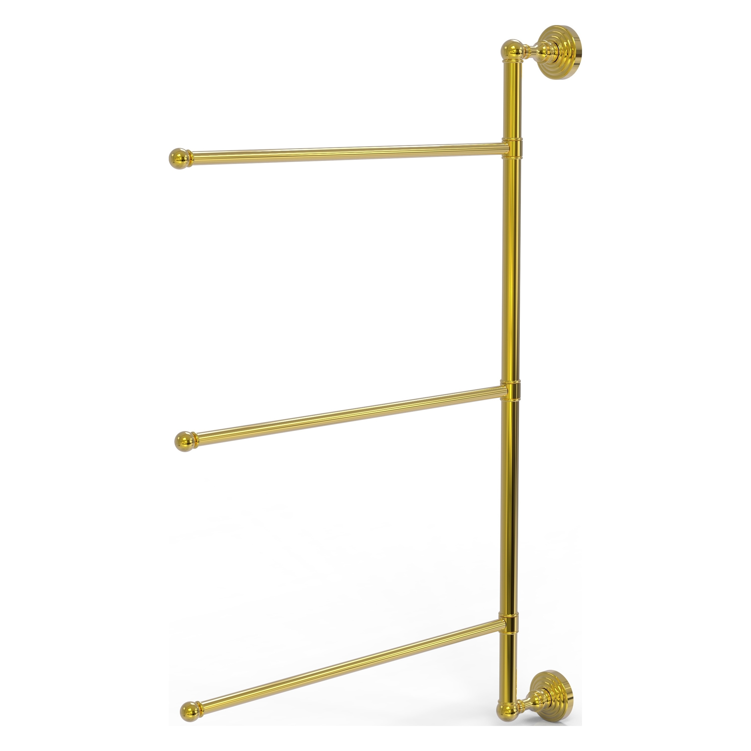 Allied Brass WP-27/3/16/28-PB Waverly Place 28-in Polished Brass Wall mount Single Towel Bar