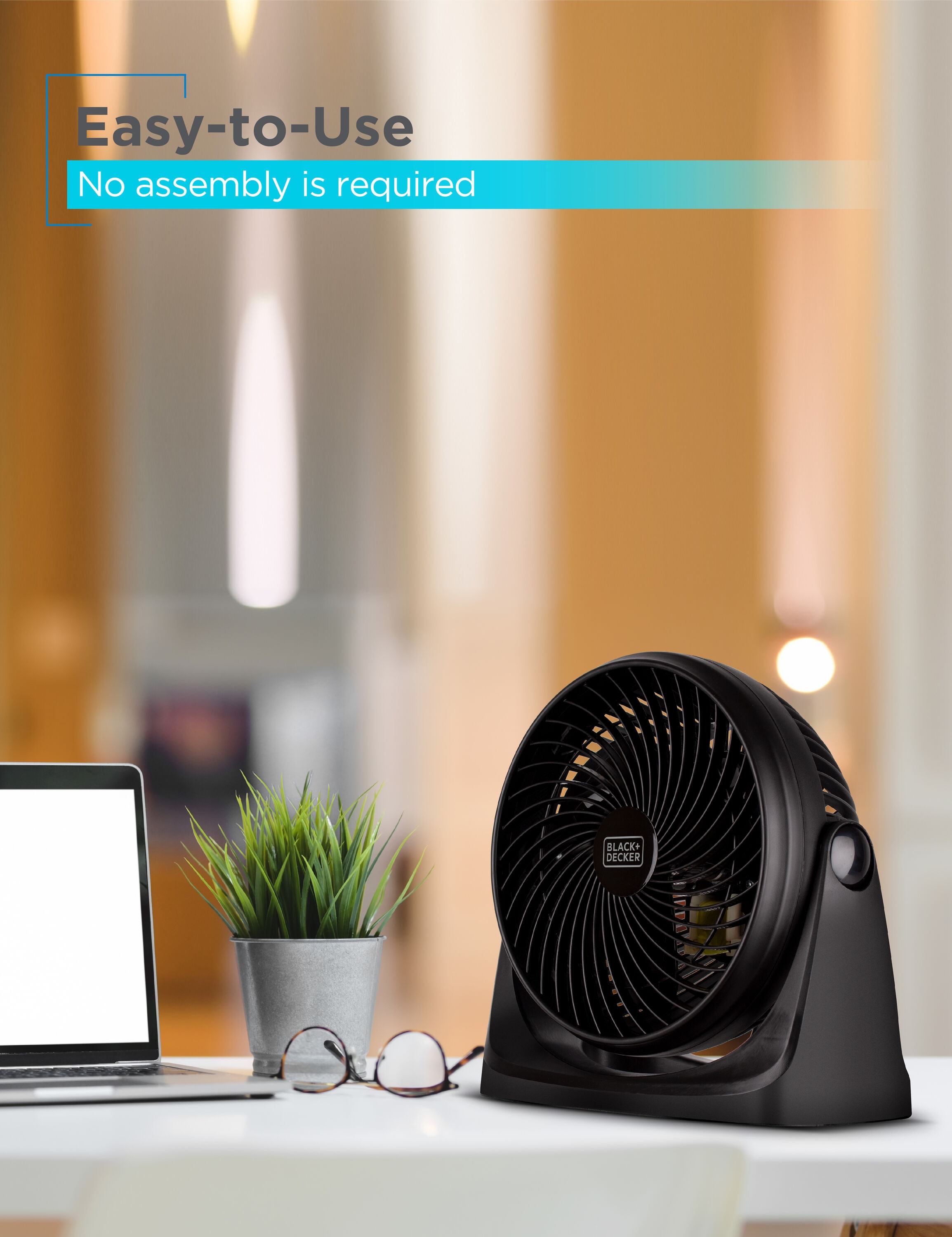 BLACK+DECKER 7-in 3-Speed Indoor Black Desk Fan in the Portable Fans  department at