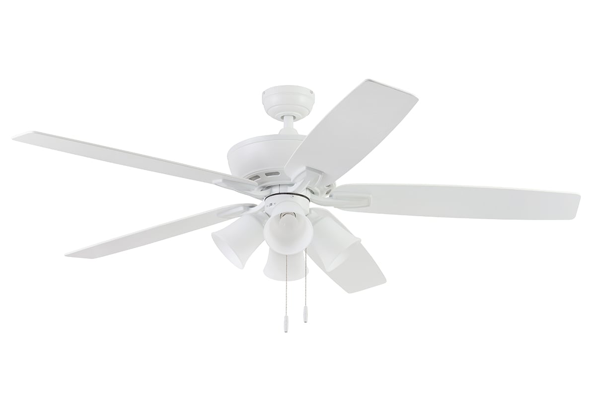 Macon Bay 62-in White LED Indoor Downrod or Flush Mount Ceiling Fan with Light (5-Blade) | - Harbor Breeze 42234