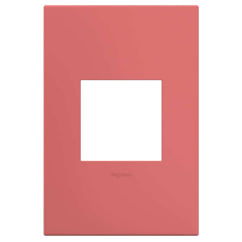 Legrand AWP1G2HB4 adorne 1 -Gang Specialty Size Hibiscus Plastic Indoor Screwless Square Wall Plate