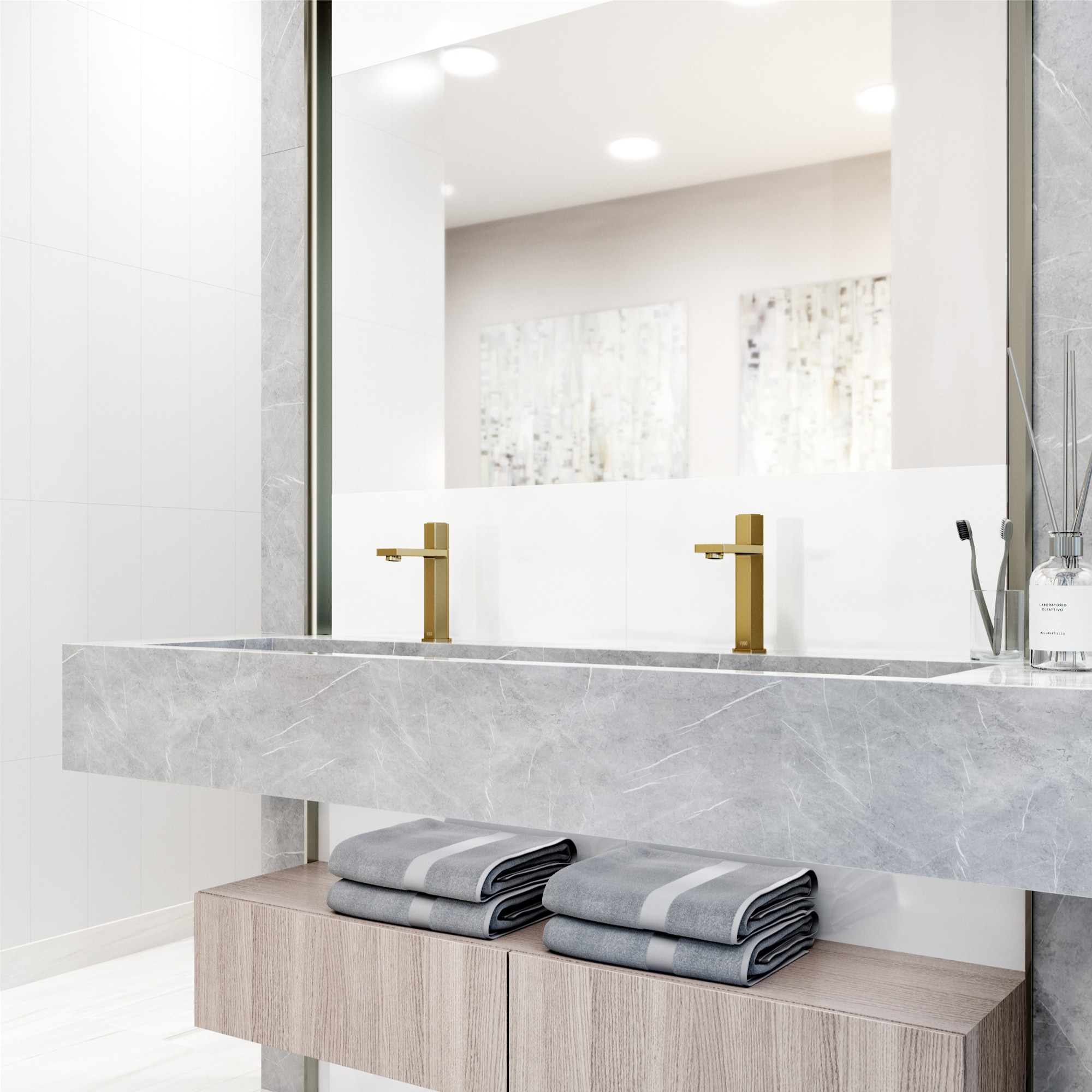Matte Brushed Gold Single Handle Bathroom Faucet