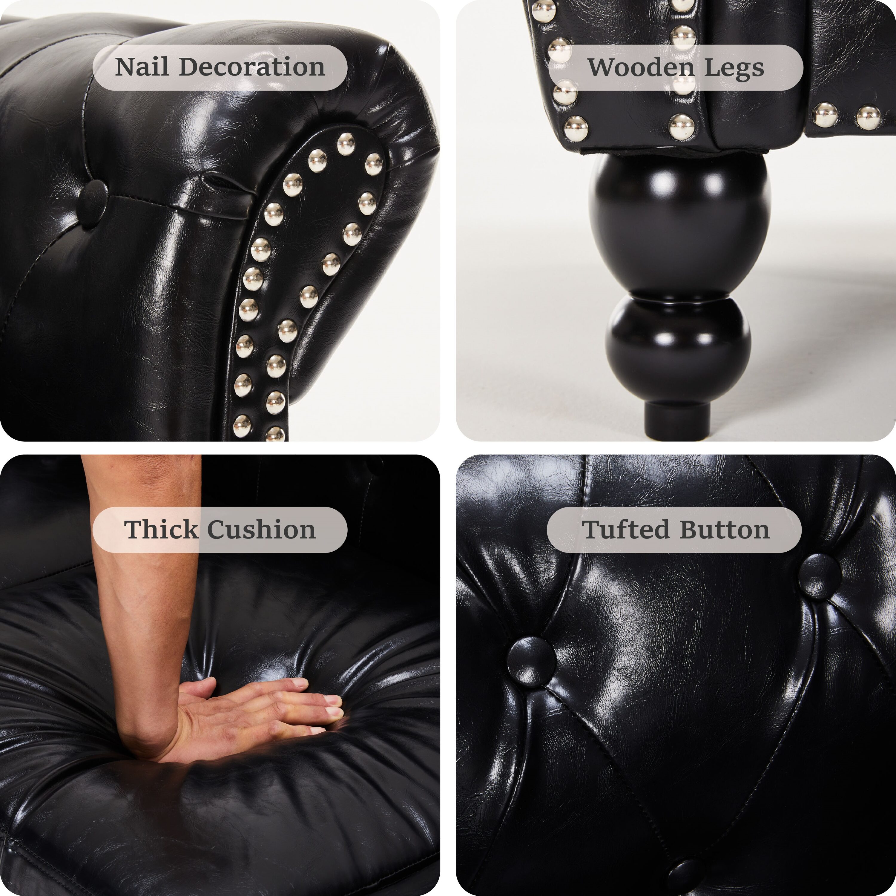 Pocassy GREATANTS-SNRB020BK Sofas-Loveseats - View #3