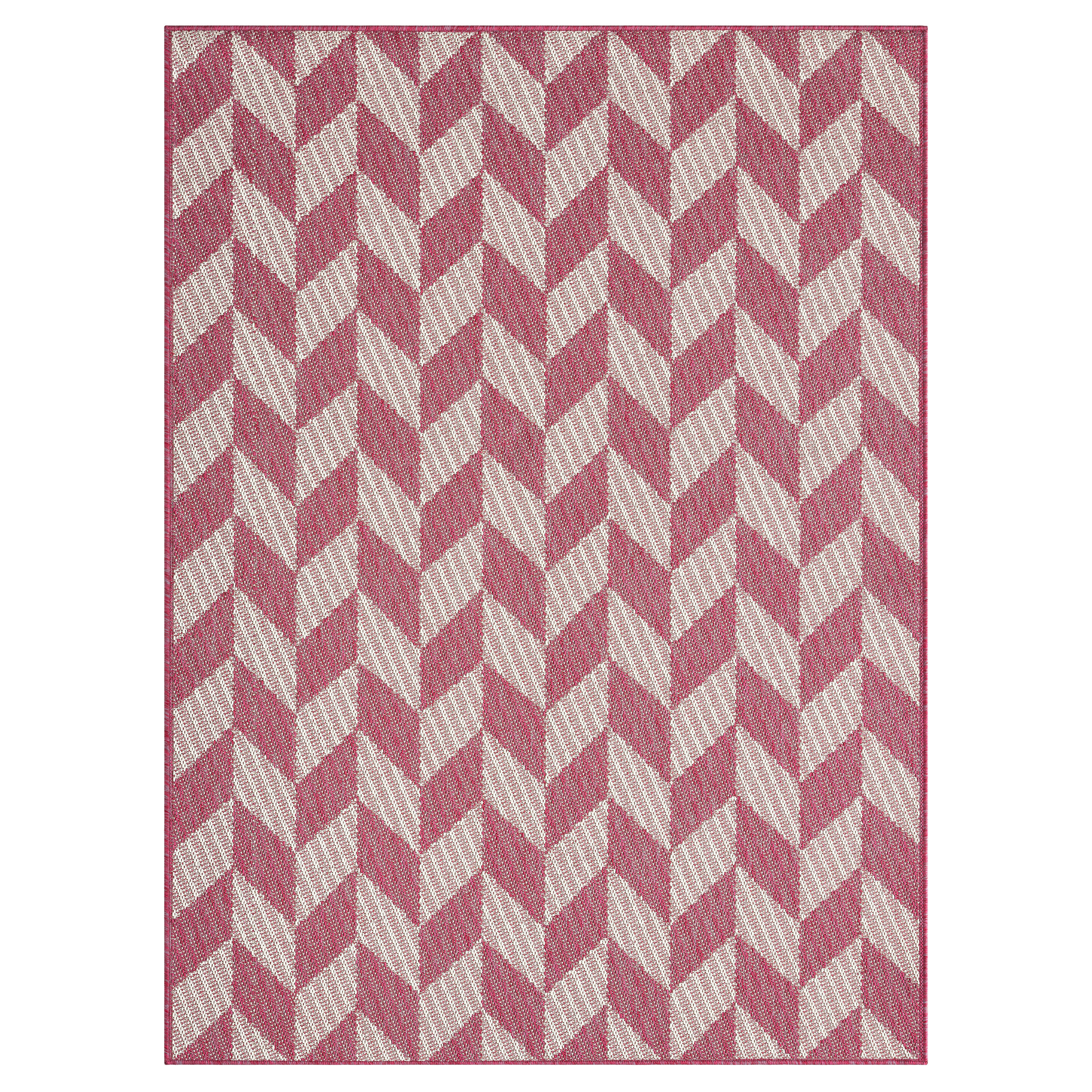 Nicole Miller 2-4554-200 5 x 7 (ft) Loomed Polypropylene Pink Rectangular Indoor/Outdoor Geometric Area rug