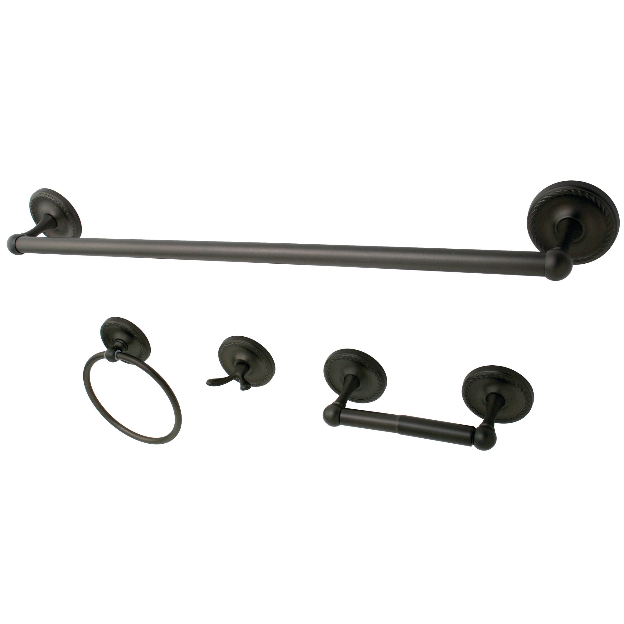 Kingston Brass 4-Piece Laurel Oil Rubbed Bronze Decorative Bathroom Hardware Set