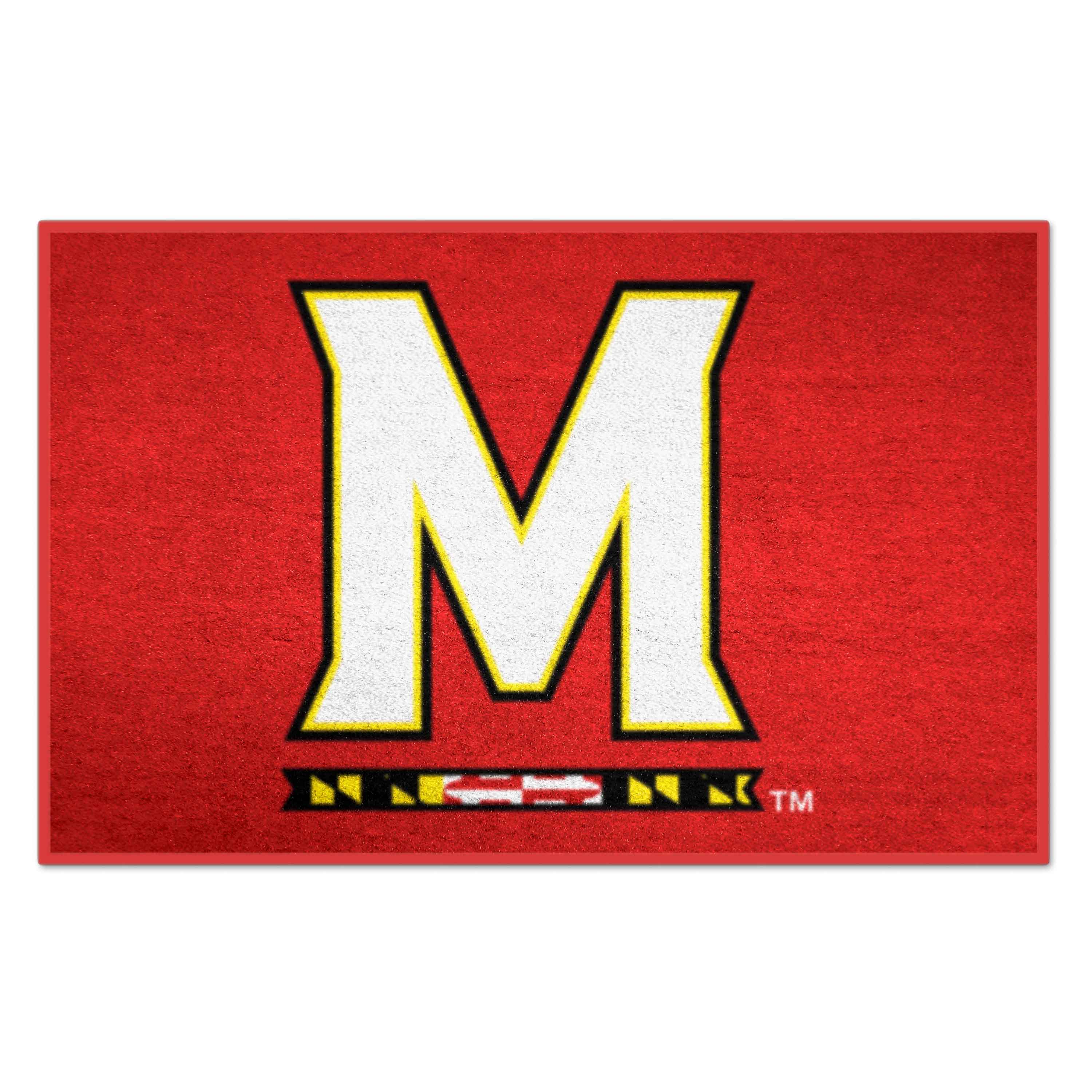 FANMATS 2448 Maryland Terrapins 2-ft x 3-ft Black Vinyl Rectangular Indoor or outdoor Decorative Sports Door mat