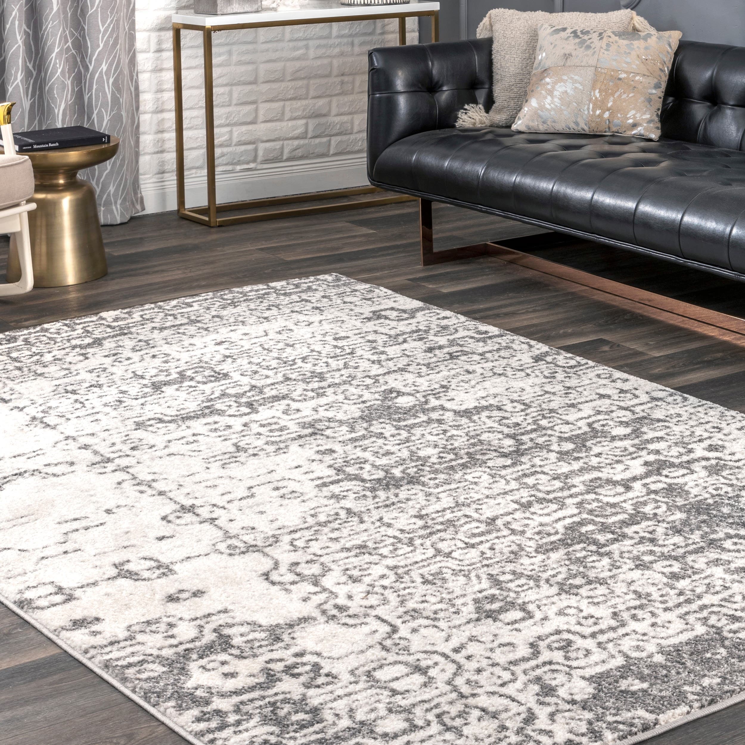 nuLOOM BDSM21A-76096 8 x 10 (ft) Loomed Polypropylene Gray Rectangular Indoor Geometric Area rug