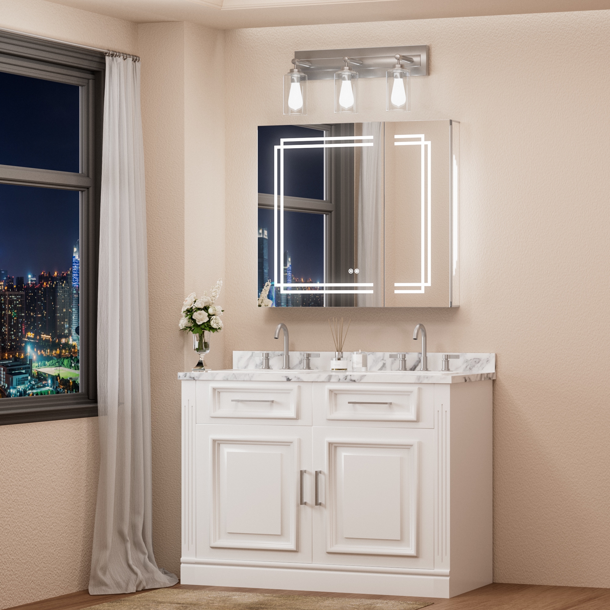 Keonjinn LW-JG-ZCG-9181SI Bathroom-Medicine-Cabinets - View #2