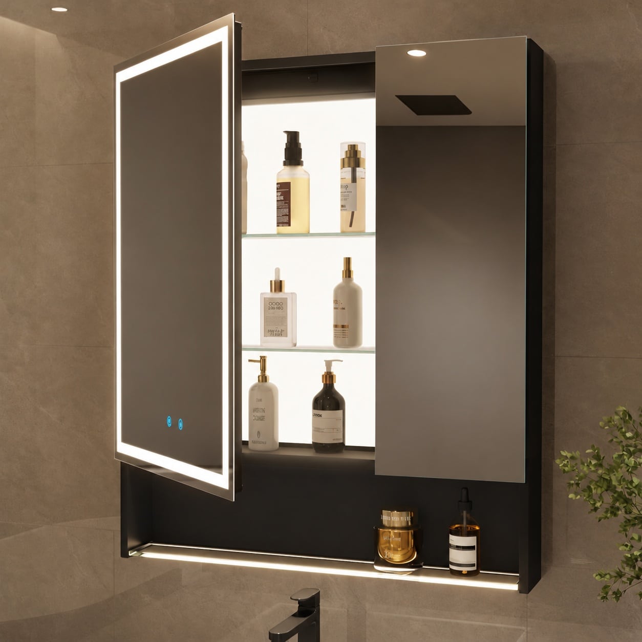 LAIFUCAM 30 by 34 LED Lighted Medicine Cabinet with Adjustable ...