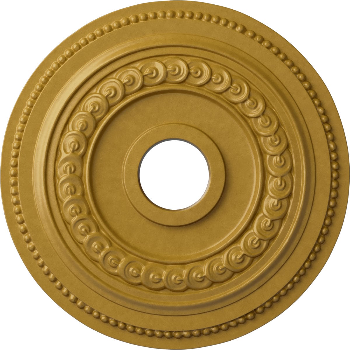 Ekena Millwork CM18OL1IGS Oldham 18-in W x 18-in L Painted Iridescent Gold Polyurethane Whole Ceiling Medallion