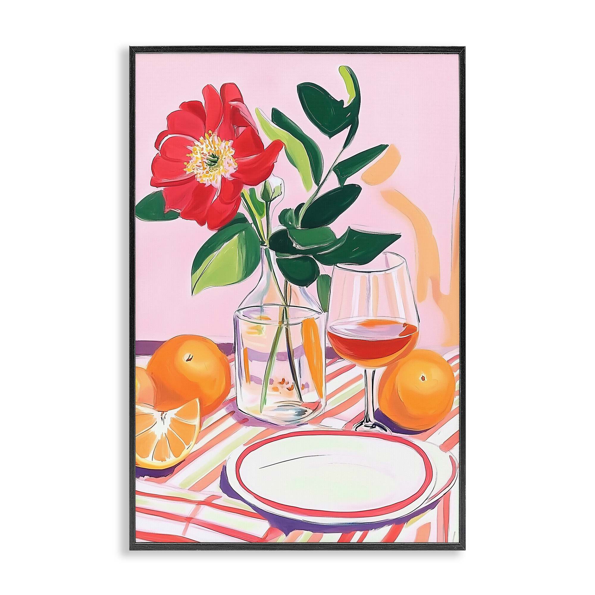Stupell Industries BT-214-FR-12X18 Pastel Hued Table Setting Black Framed Giclee Art By Andreas Magnusson 12 x 18