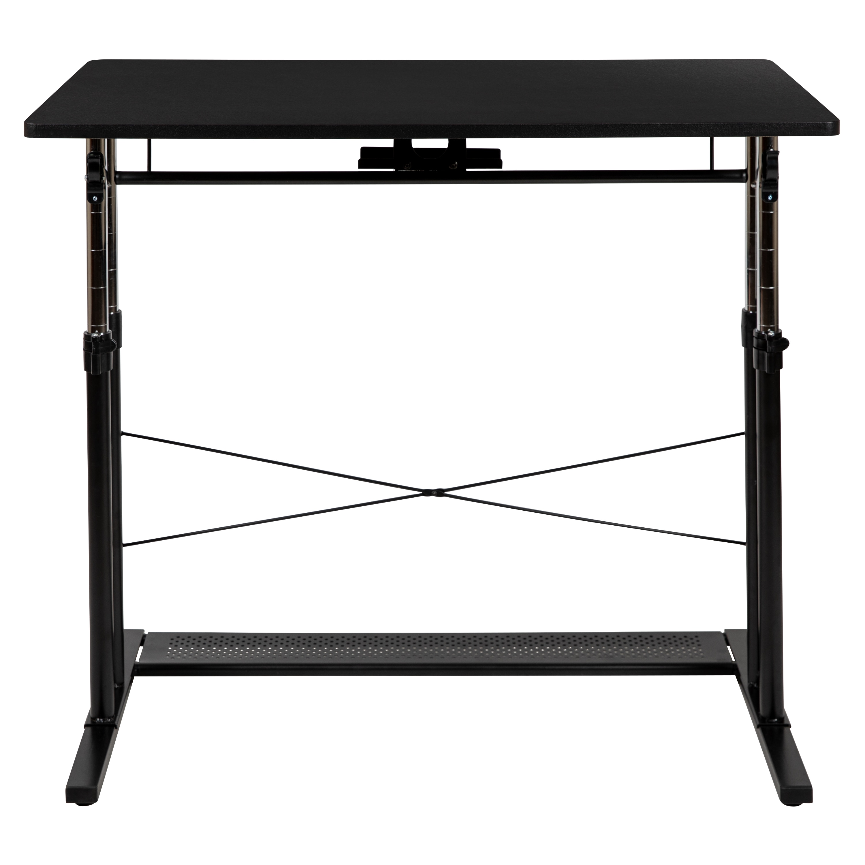 Modern Black 39.3" Adjustable Height Steel Sit/Stand Desk