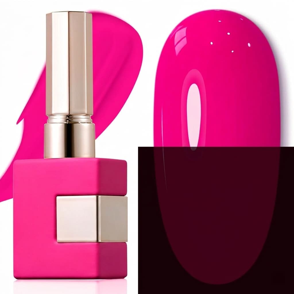 Phyfalip 15ML Gel Nail Polish Bottle Neon Hot Pink A1419 Soak Off Pure Sheer Long Lasting High Gloss DIY Manicure Salon for Women Safe Formula #X05PF12046