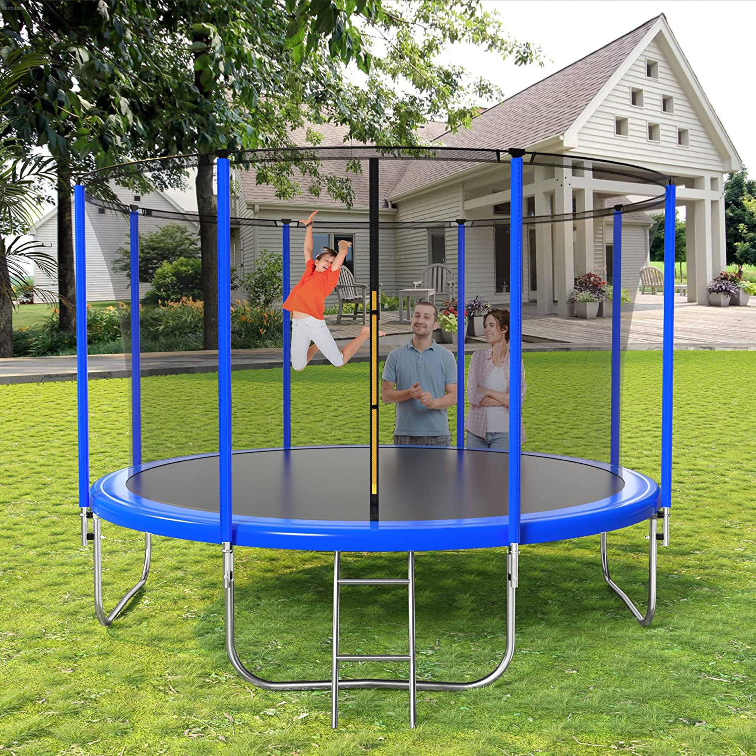 Synslinie indhente civilisere Maincraft Trampoline for Kids, 12Ft Recreational Trampolines with Enclosure  Net, Recreational Trampoline for Kids Family, with Spring Pad Waterproof  Jump Mat and Ladder in the Trampolines department at Lowes.com