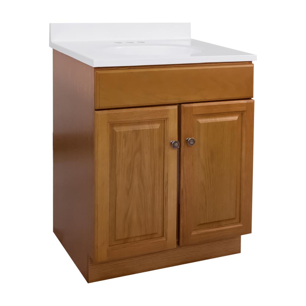 Design House Claremont 25-in Oak Single Sink Bathroom Vanity with Solid ...