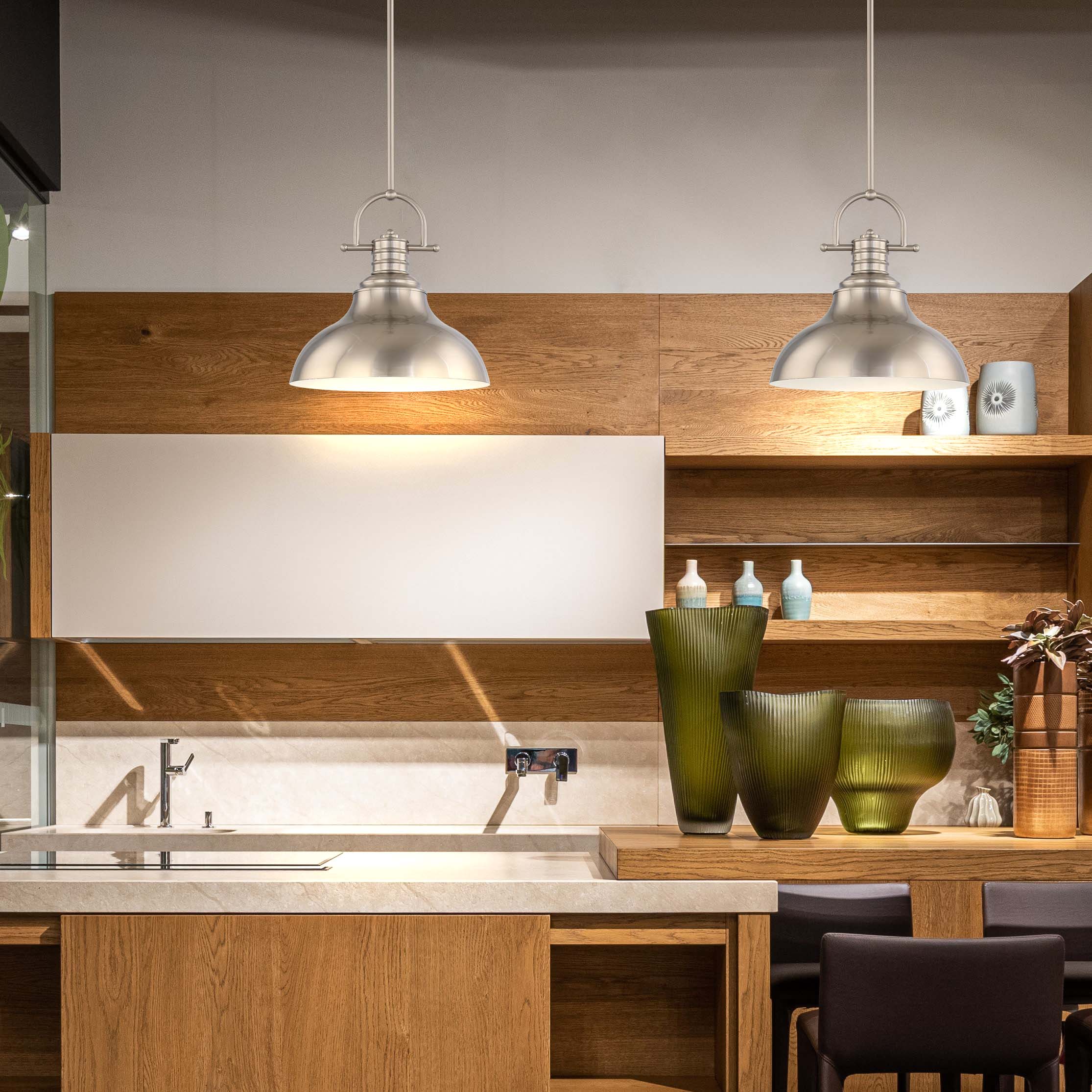 Sleek Modern LED Brushed Nickel Bell-Shaped Pendant Light