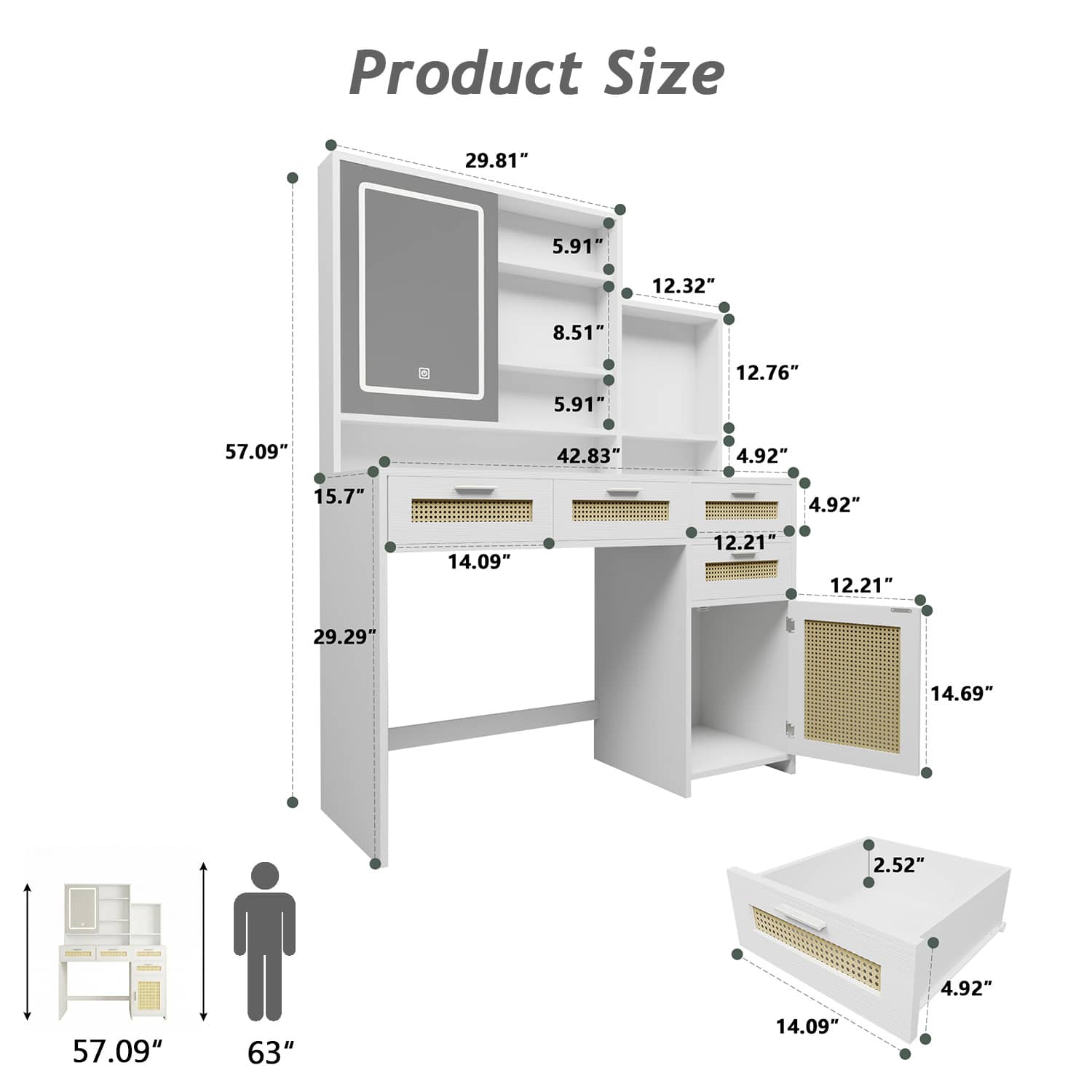 VERYKE WZT-JLYC00142 Bedroom-Vanities - View #3