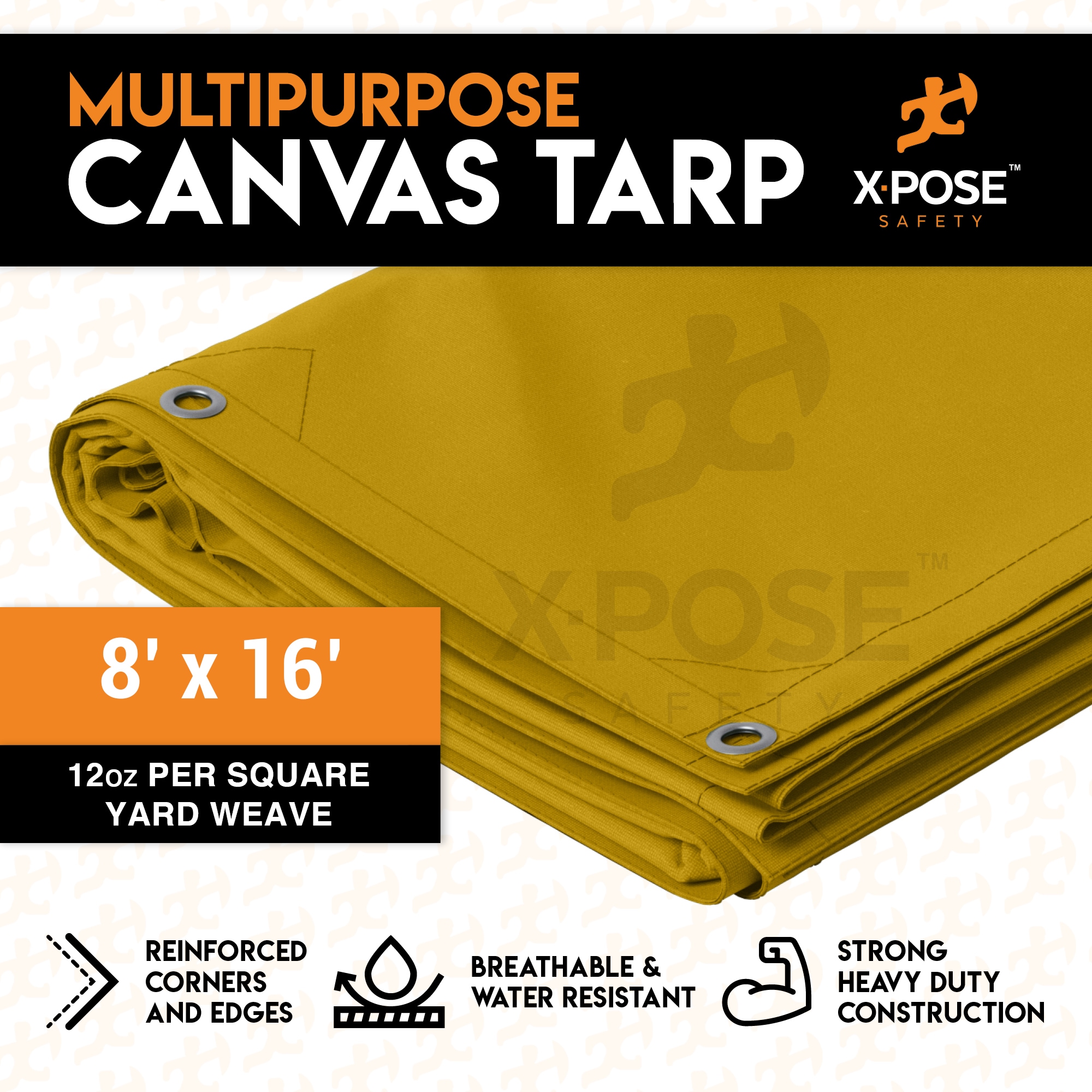 Canvas Tarps Heavy Duty Waterproof Cover with Grommets for Canopy