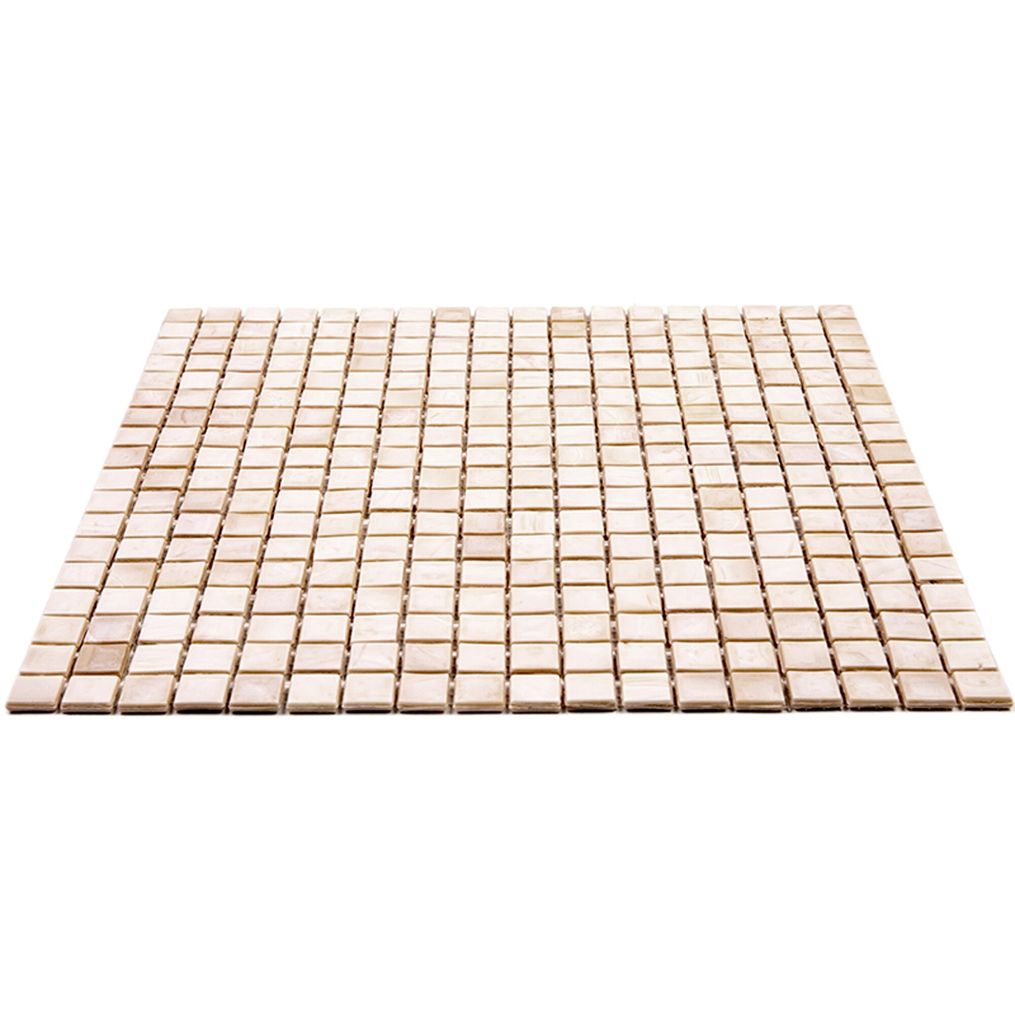 Skosh 11.6" x 11.6" Glossy Iridescent Beige Glass Mosaic Tile