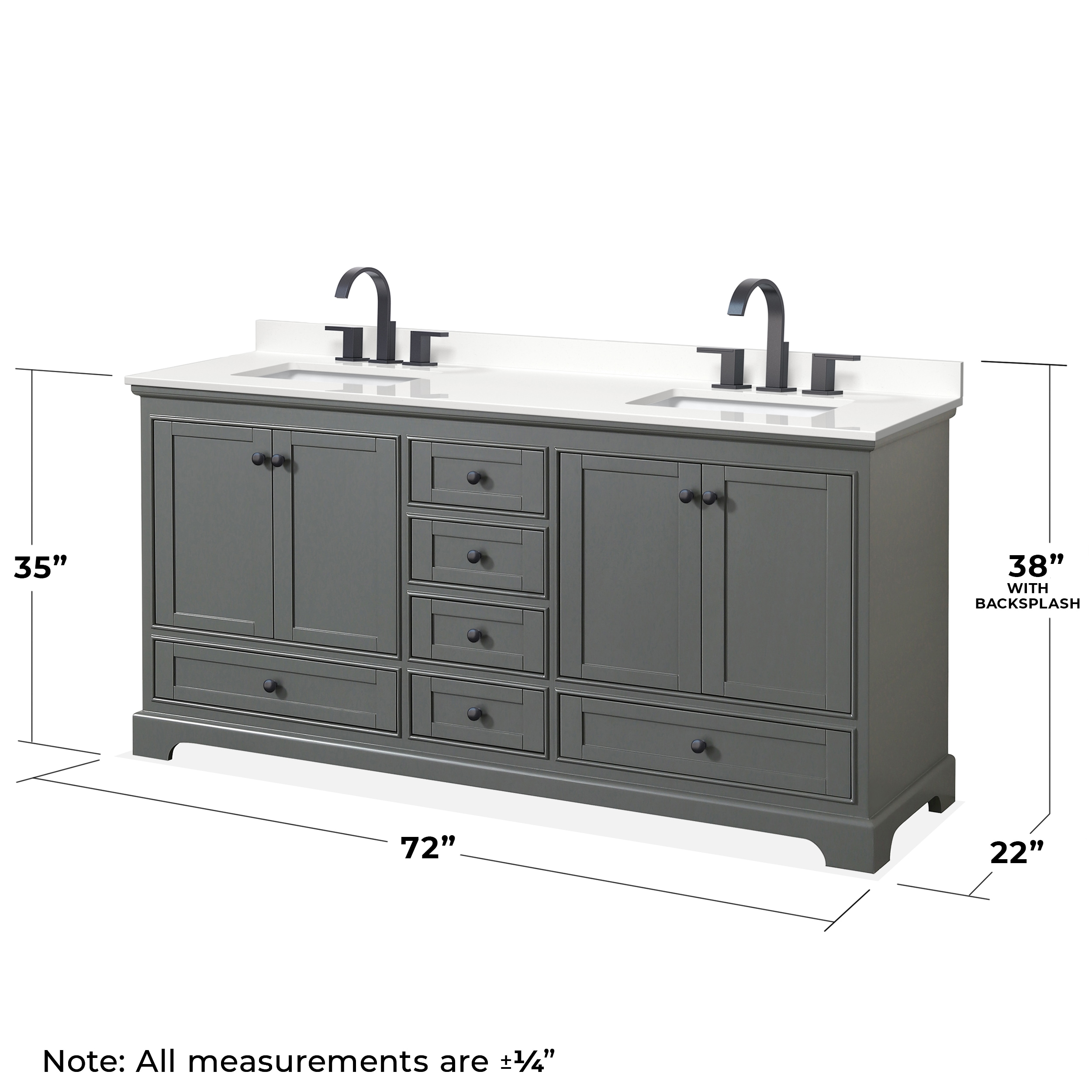 ルシーダDX Wyndham Collection Deborah 72-in Dark Gray Undermount Double
