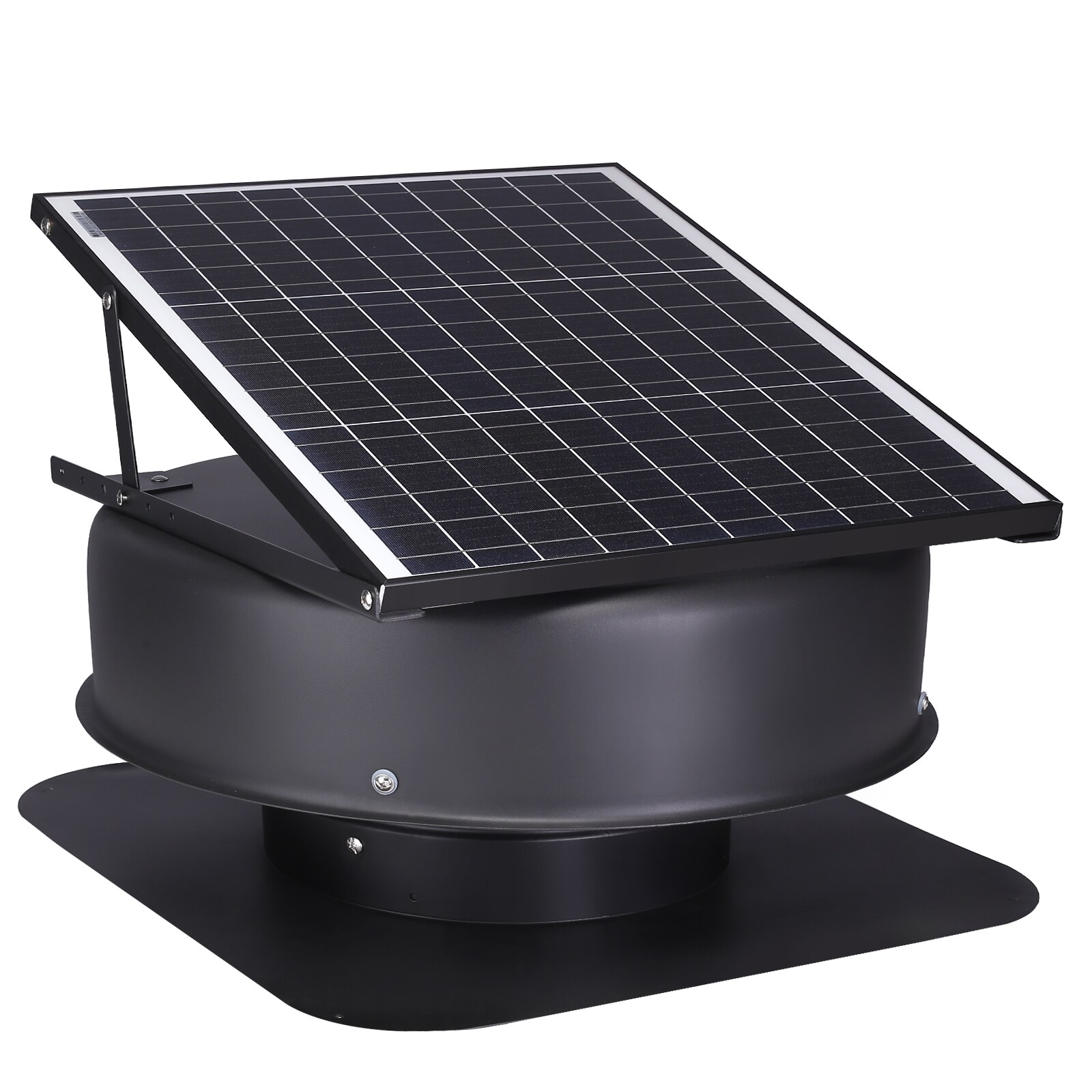 VEVOR 1230 CFM Large Air Flow Solar Roof Vent Fan 22.2-Inches x 22.2-Inches Silver Plastic Stick Roof Ridge Vent