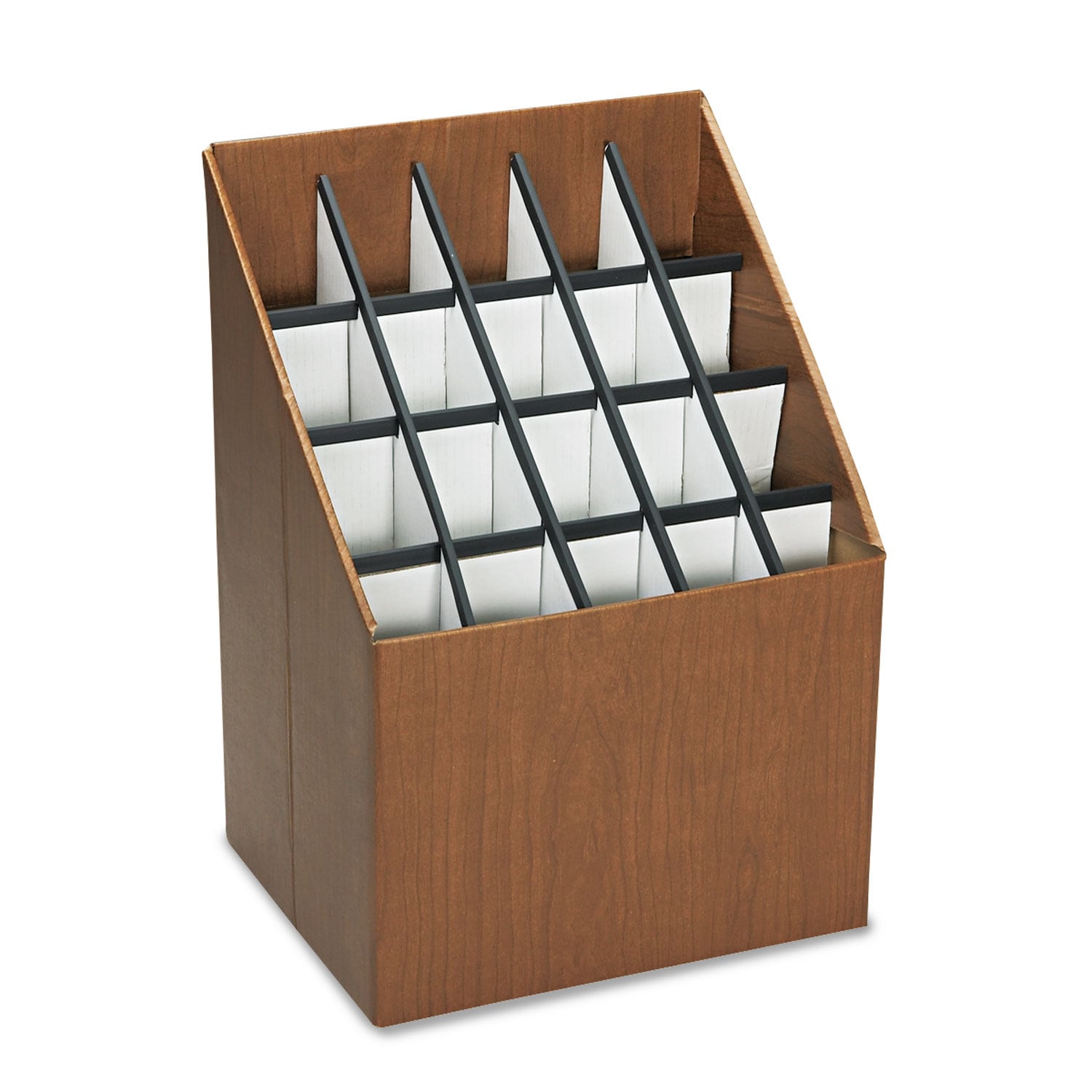 Safco Corrugated Roll Files 20 Compartments 15w X 12d X 22h Woodgrain