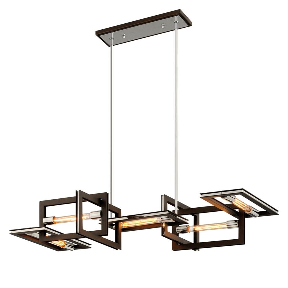 Troy Lighting F6185 Enigma 5-Light Bronze Transitional Geometric Hanging Pendant Light