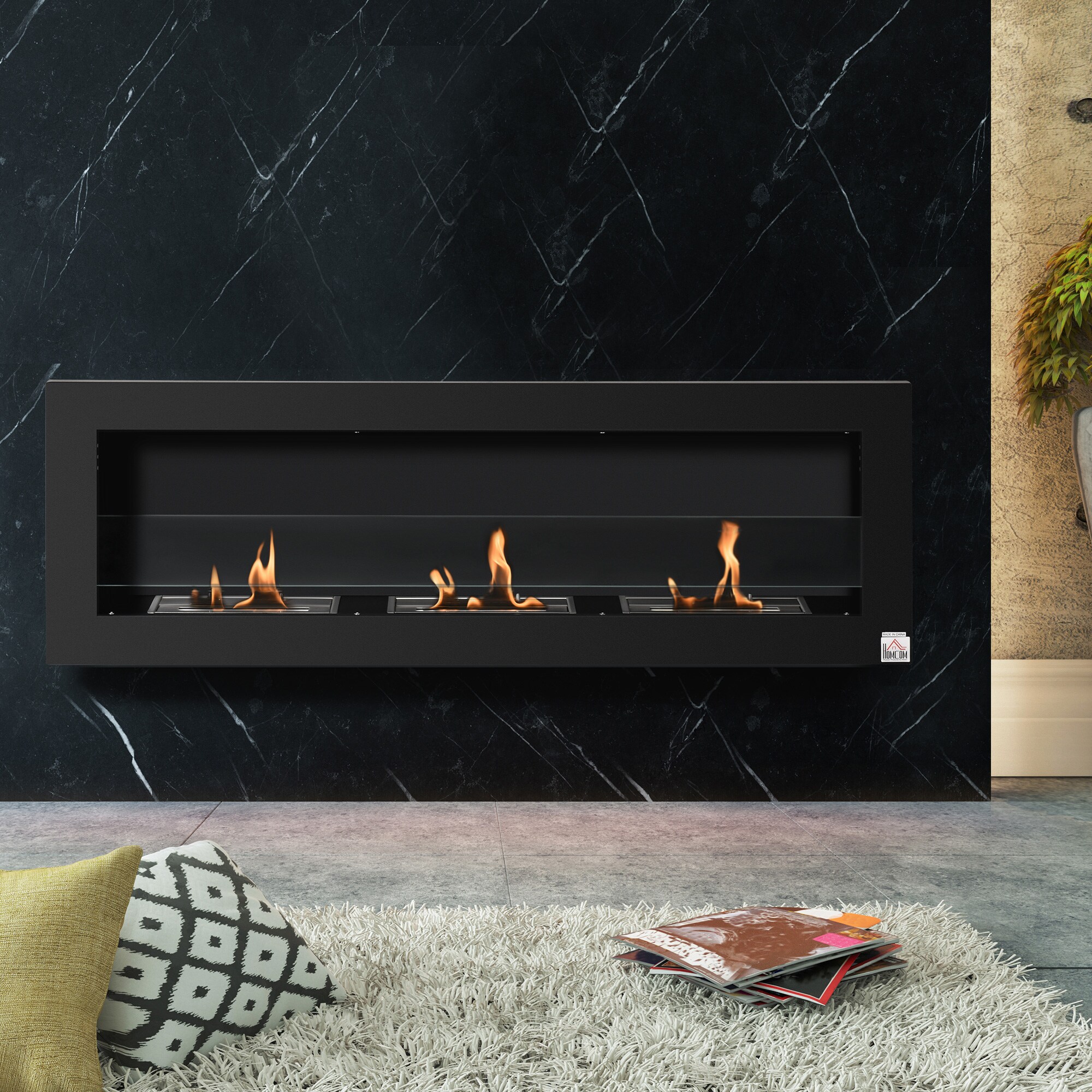 HomCom 820-214BK Gel-Fuel-Fireplaces - View #3