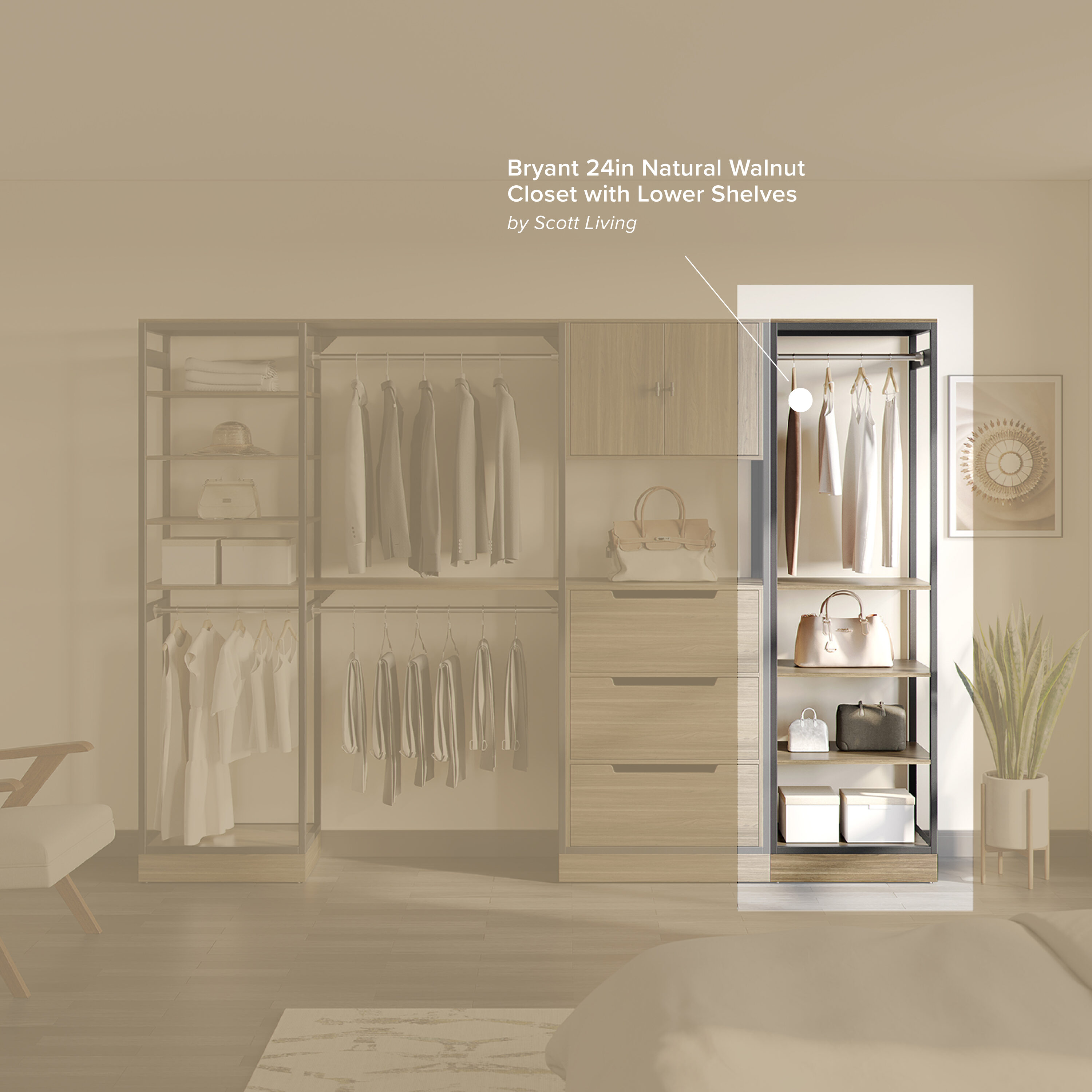 Scott Living SL24CBN-4 Wood-Closet-Kits - View #5