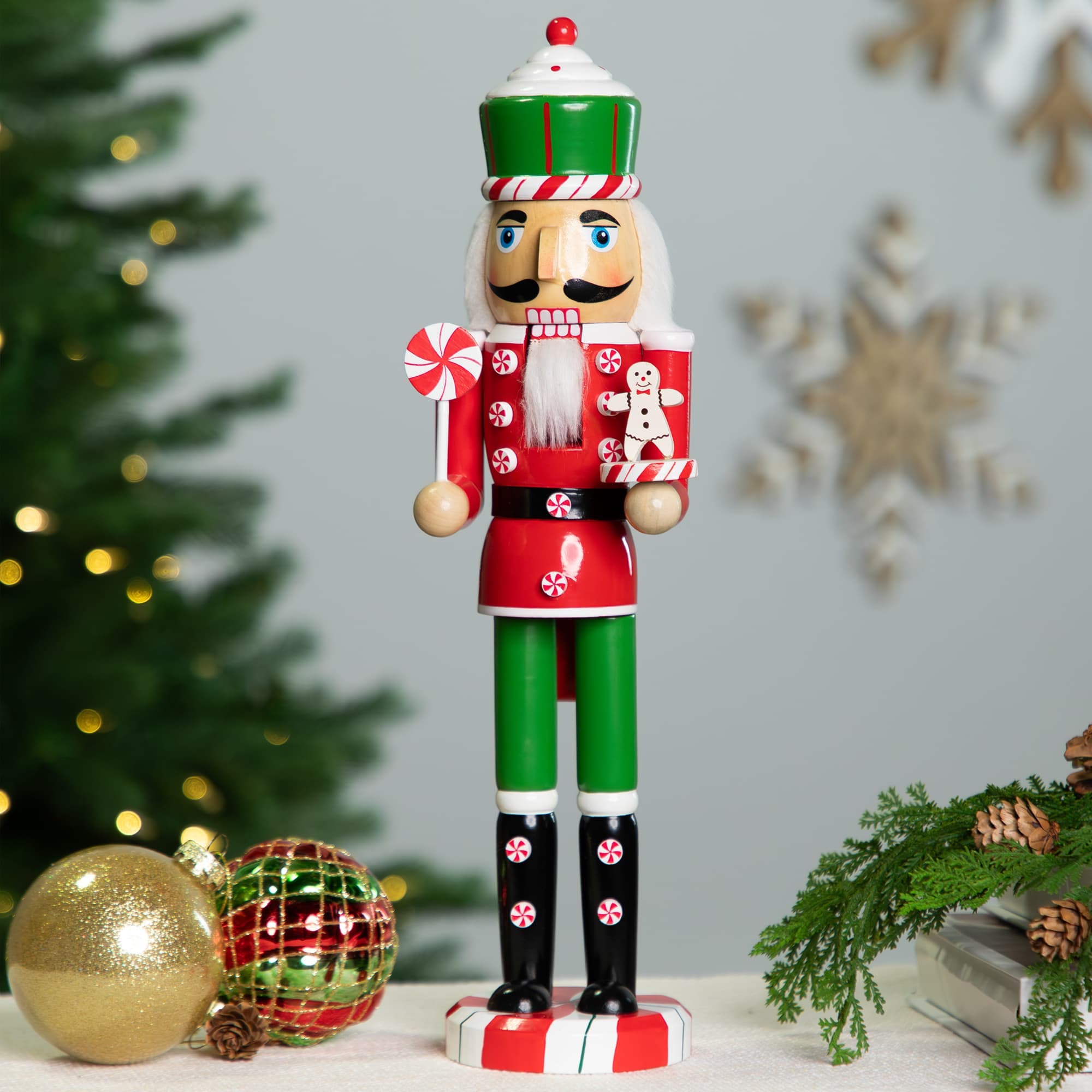 Northlight Peppermint Candy Nutcracker Christmas Figure - 15 inch - Red and Green