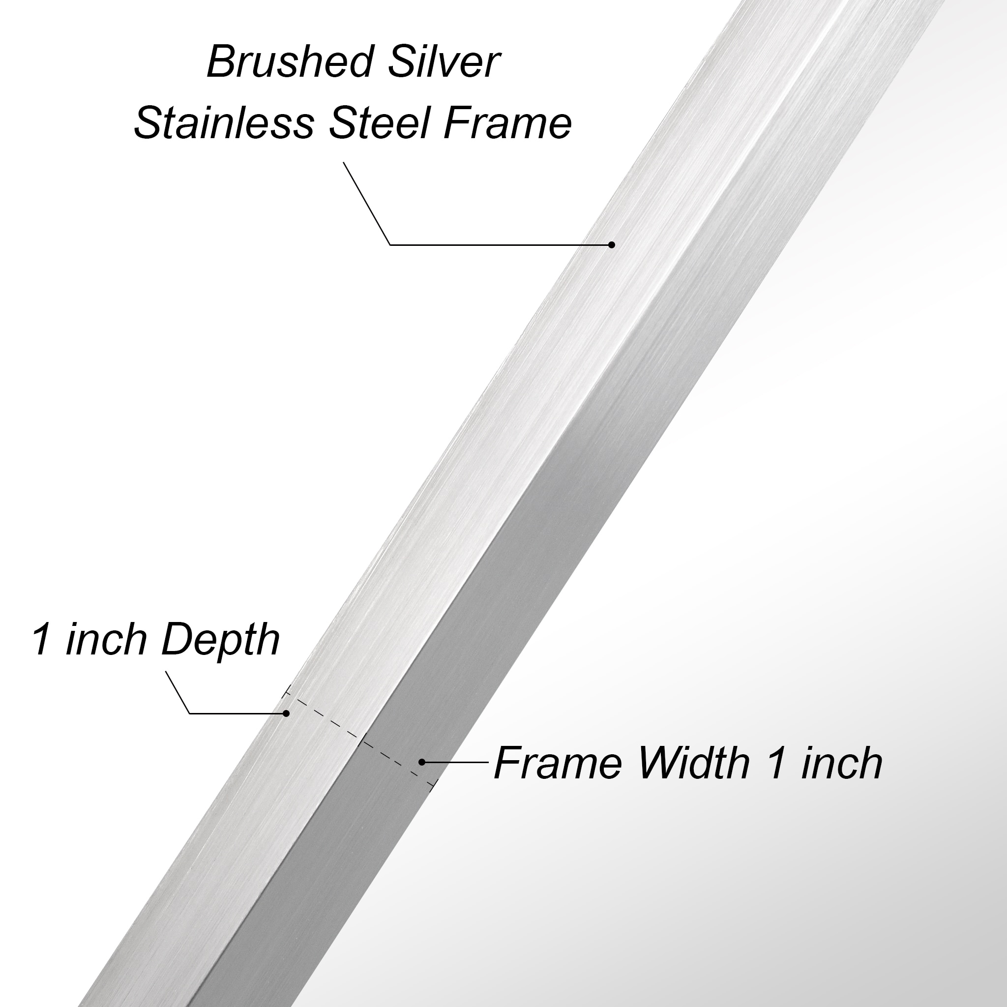 Contempo 20" x 30" Brushed Silver Stainless Steel Wall Mirror