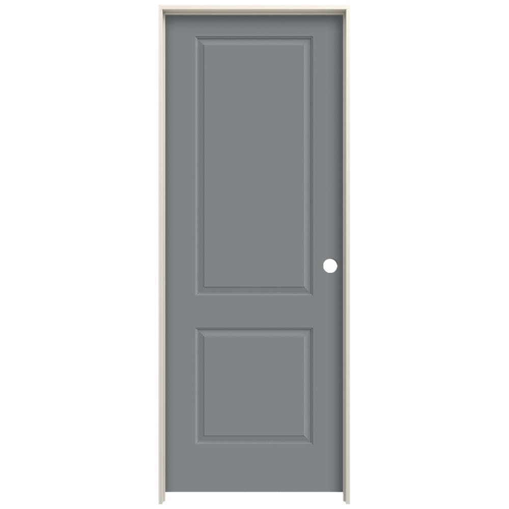 JELD-WEN LOWOLJW225700042 24-in x 80-in Graphite Hollow Core 2-panel Square Left Hand Smooth Prefinished Molded Composite Flat Jamb Single Prehung Interior Door