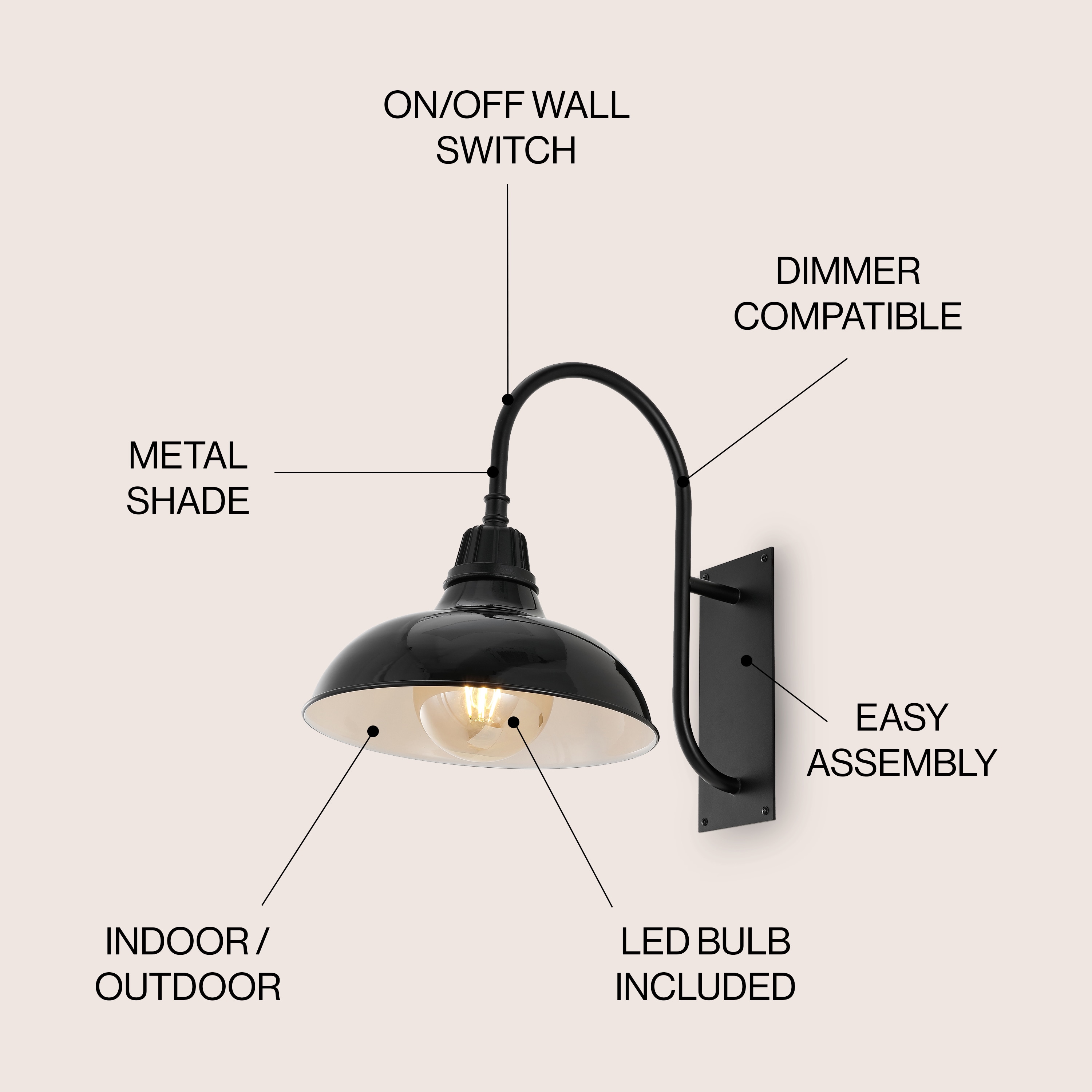 JONATHAN  Y JYL7614B Outdoor-Wall-Lighting - View #3