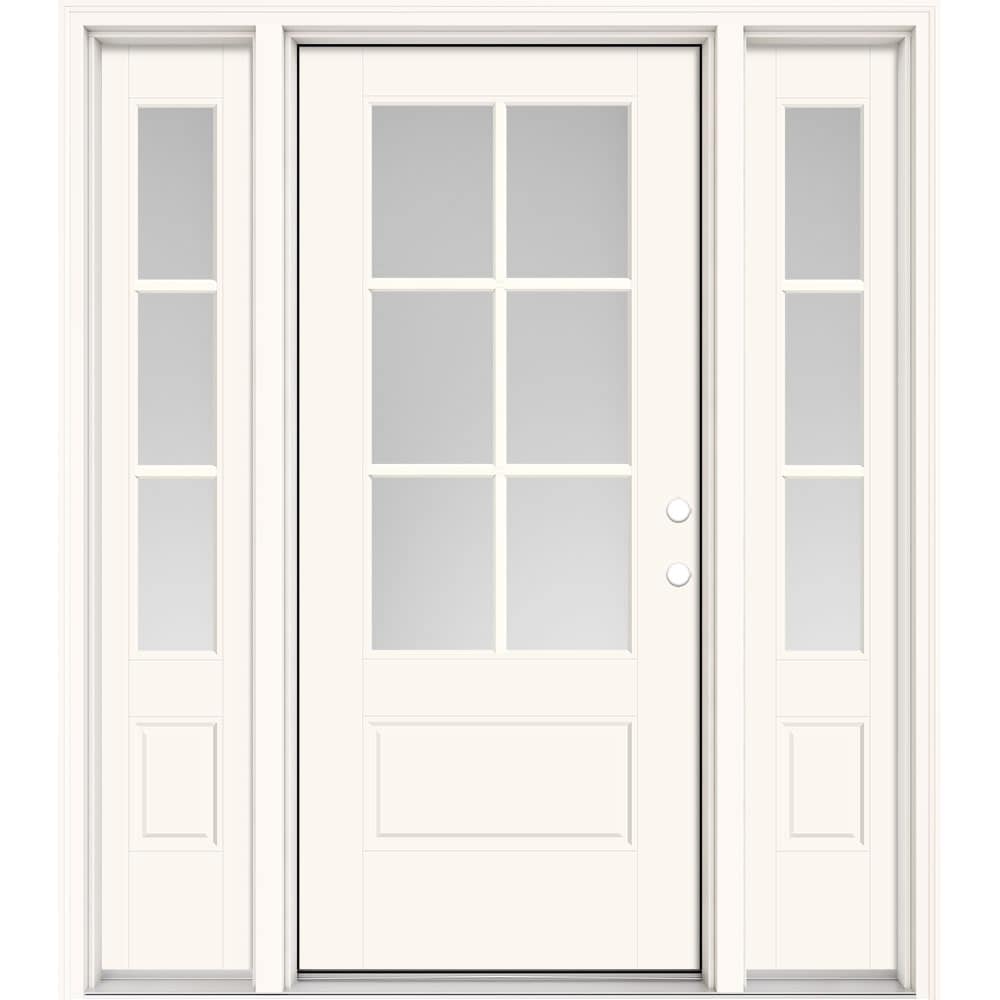 Masonite Performance Door System 64 In X 80 In Fiberglass 3 4 Lite Left Hand Inswing Modern