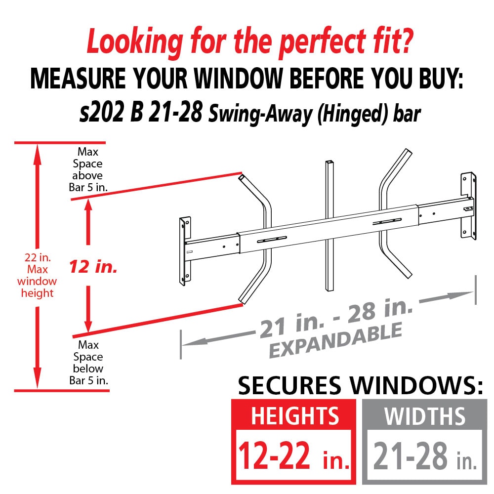 Mr. Goodbar B Bar 21-in X 12-in White Steel Adjustable Window Security ...