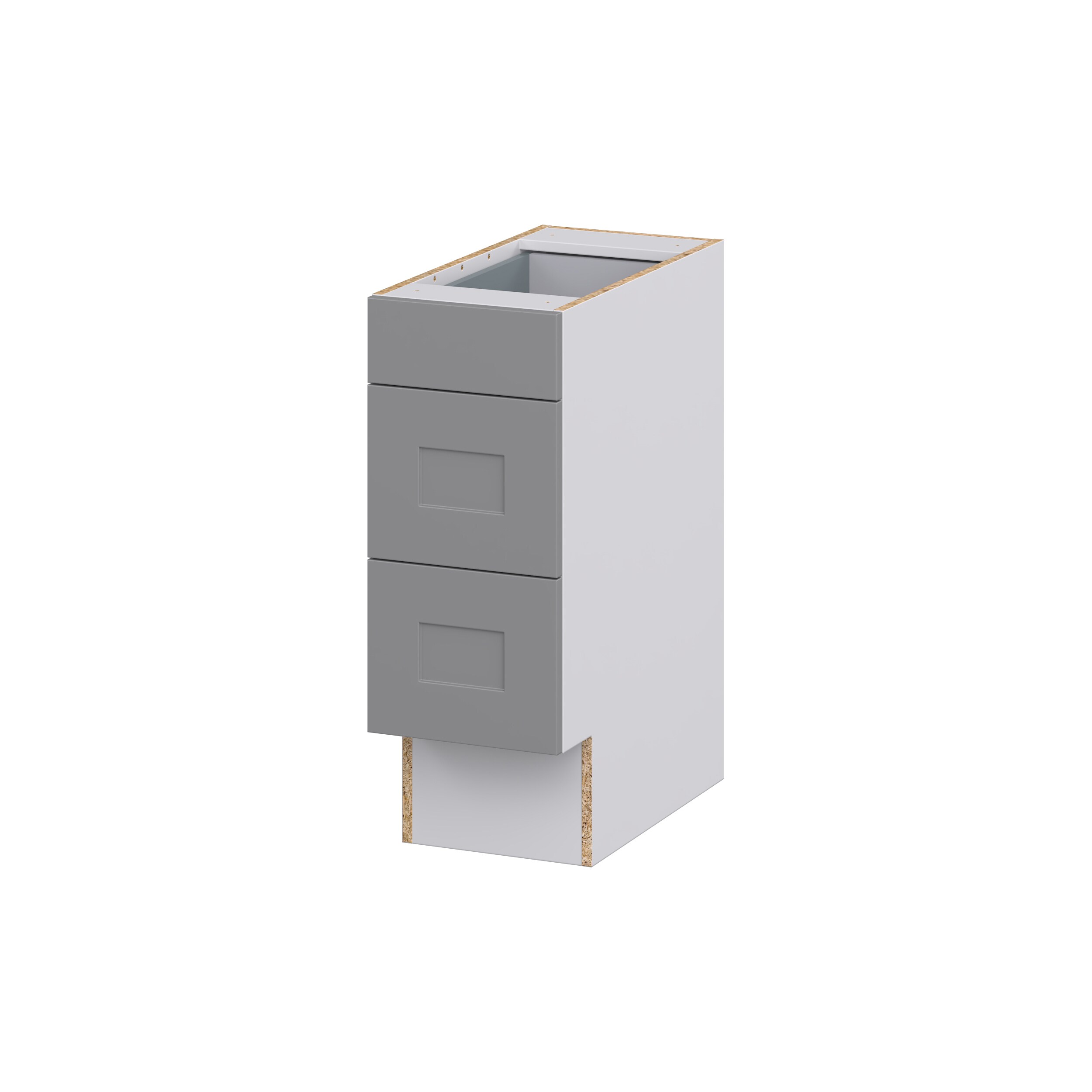 Hugo&Borg Beaumont 18-in W x 32.5-in H x 24-in D Slate Gray 3-Drawer Base Fully Assembled Cabinet (Recessed Panel Style)