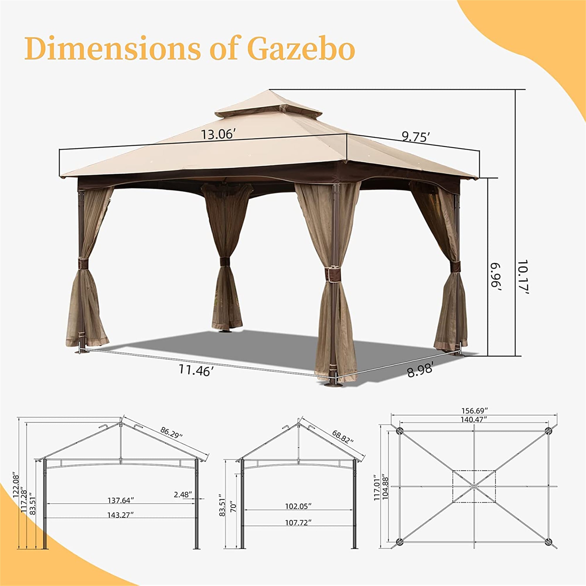 Clihome CL-DOL2582 Wood-Resin-Gazebos - View #4