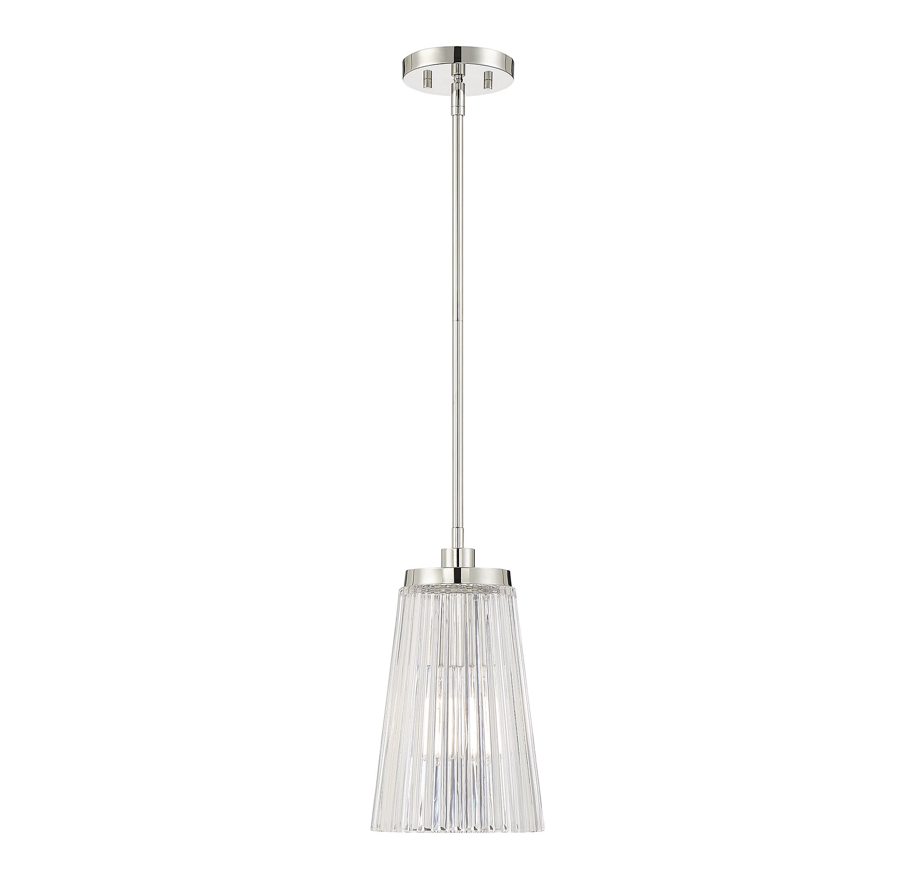 Chantilly Polished Nickel Vintage Glass Pendant Light