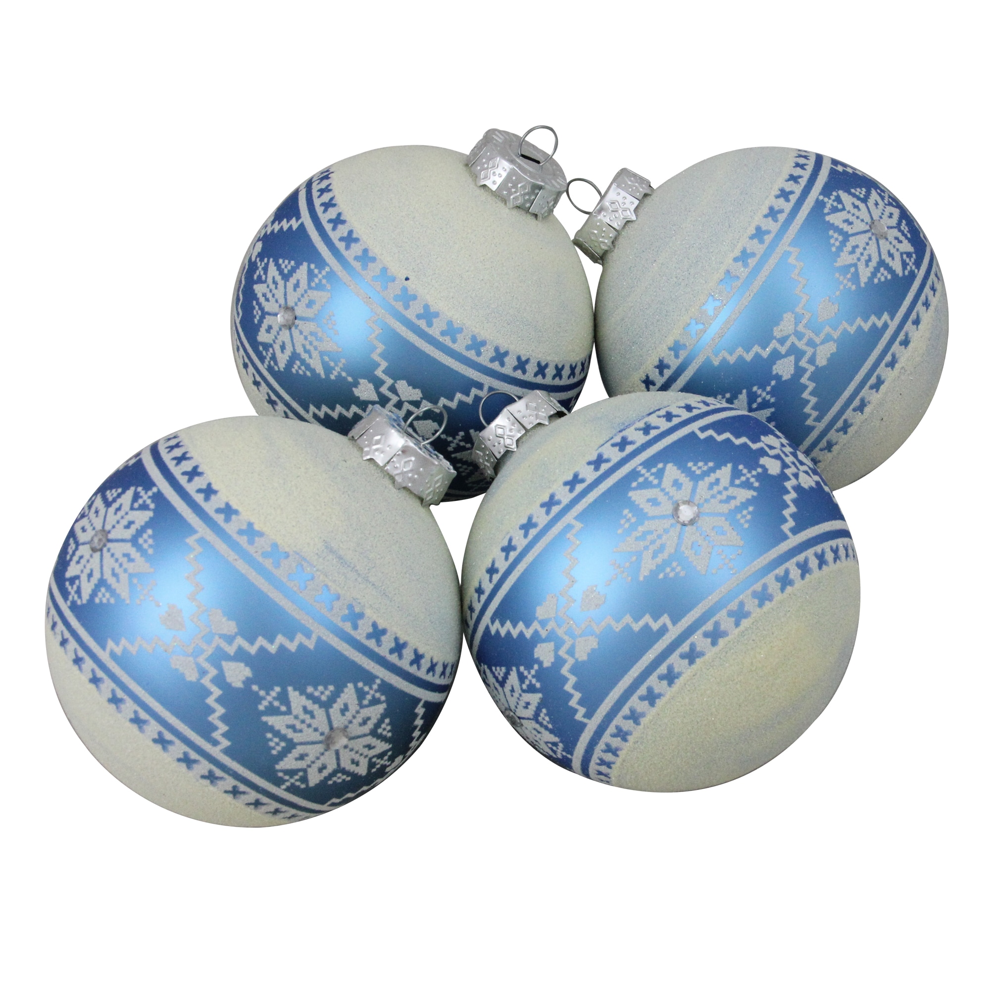 Northlight 32614130 4 -Pack Blue Ball Standard Indoor Ornament set