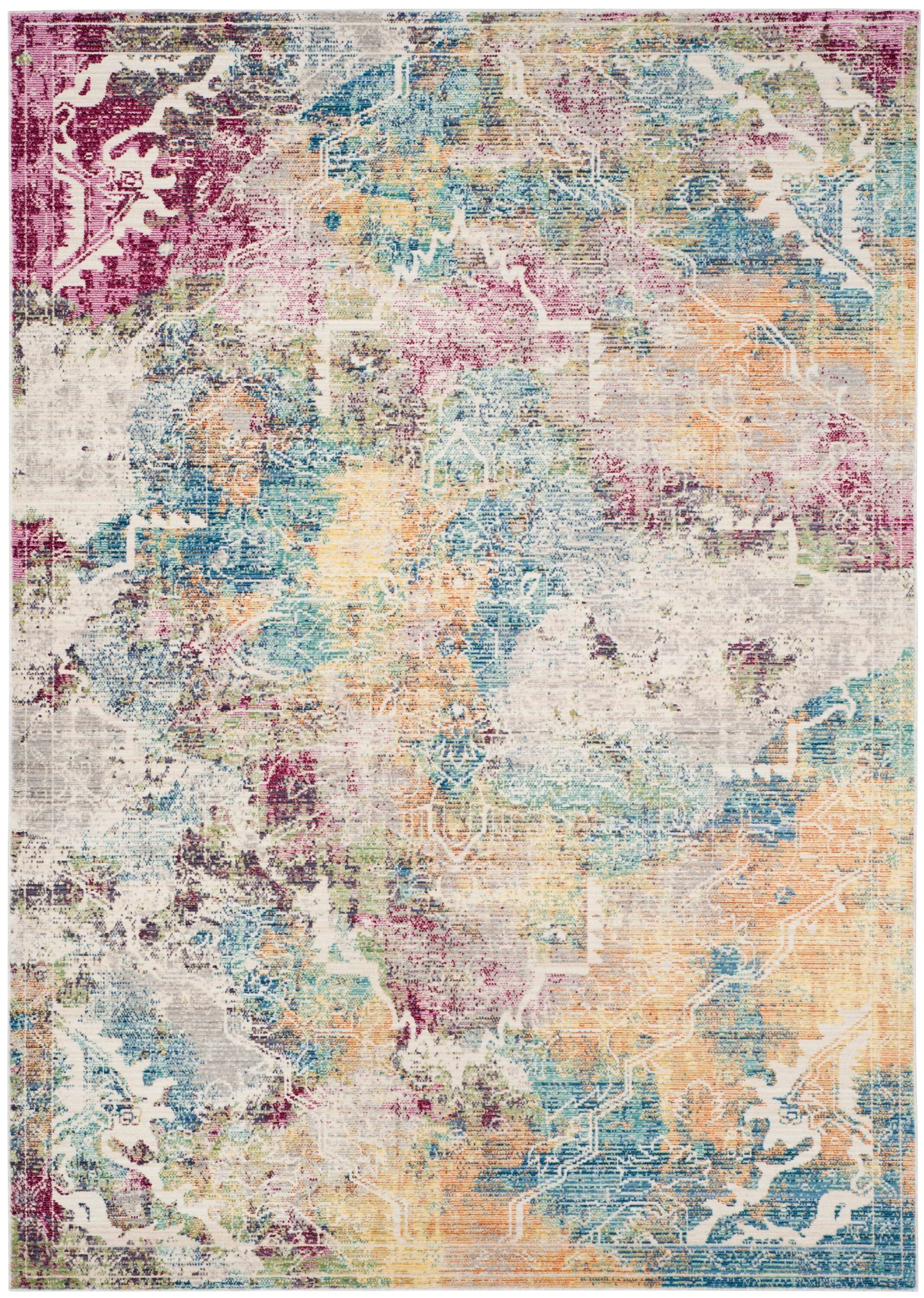 Safavieh MYS921M-5 Mystique Sirate 5 x 8 (ft) Loomed Polyester Multi Rectangular Indoor Abstract Oriental Area rug
