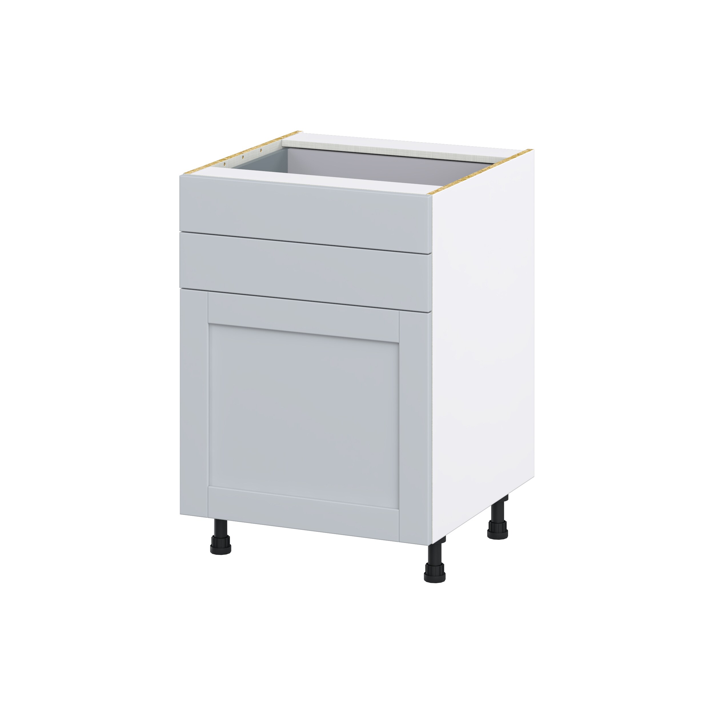 Hugo&Borg DSB24B(L/R)-CH Charlesberg 24-in W x 34.5-in H x 24-in D Light Gray 2 -Drawers Base Fully assembled Cabinet (Flat Panel Shaker)