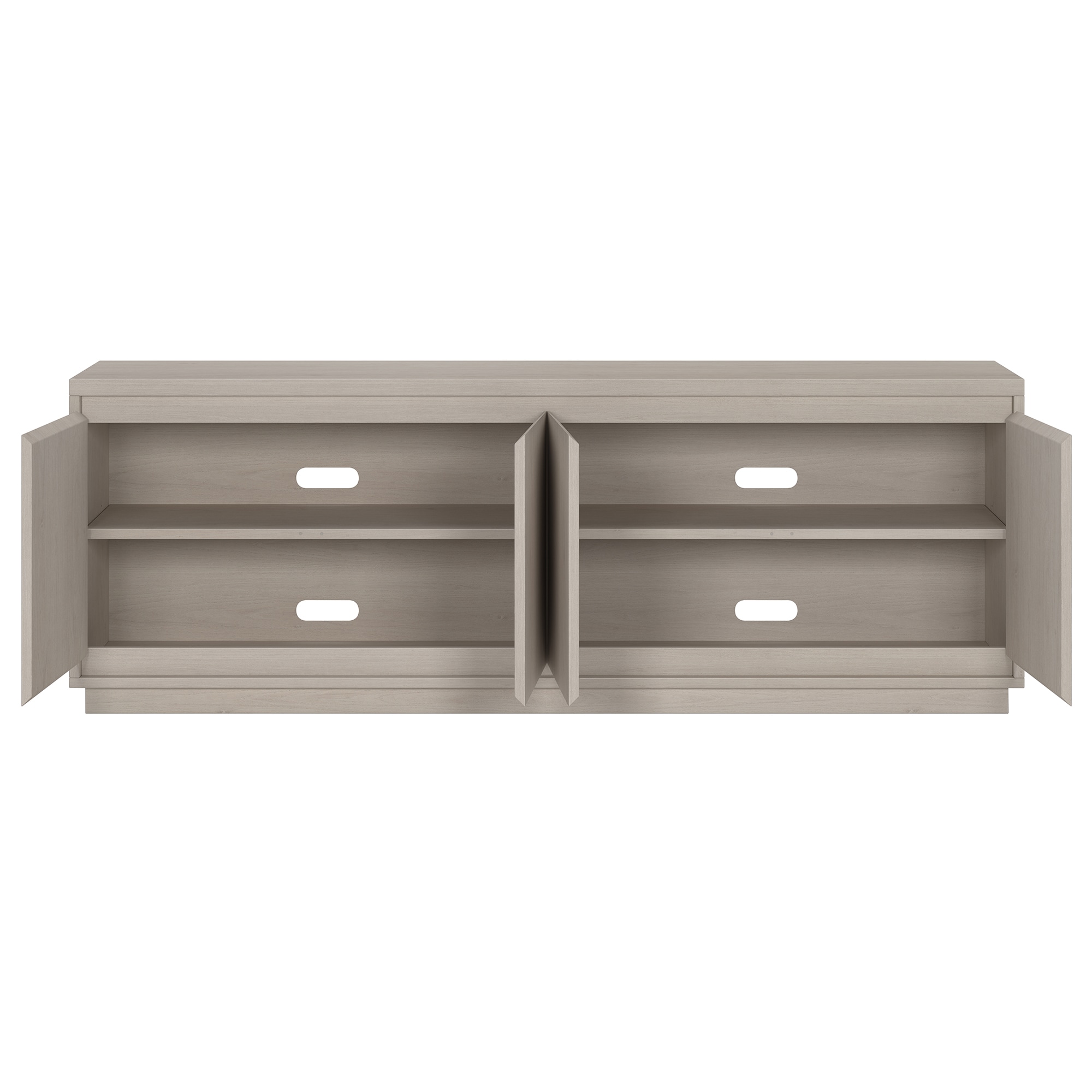 Alder White Modern TV Stand with Cabinets, 68-Inch