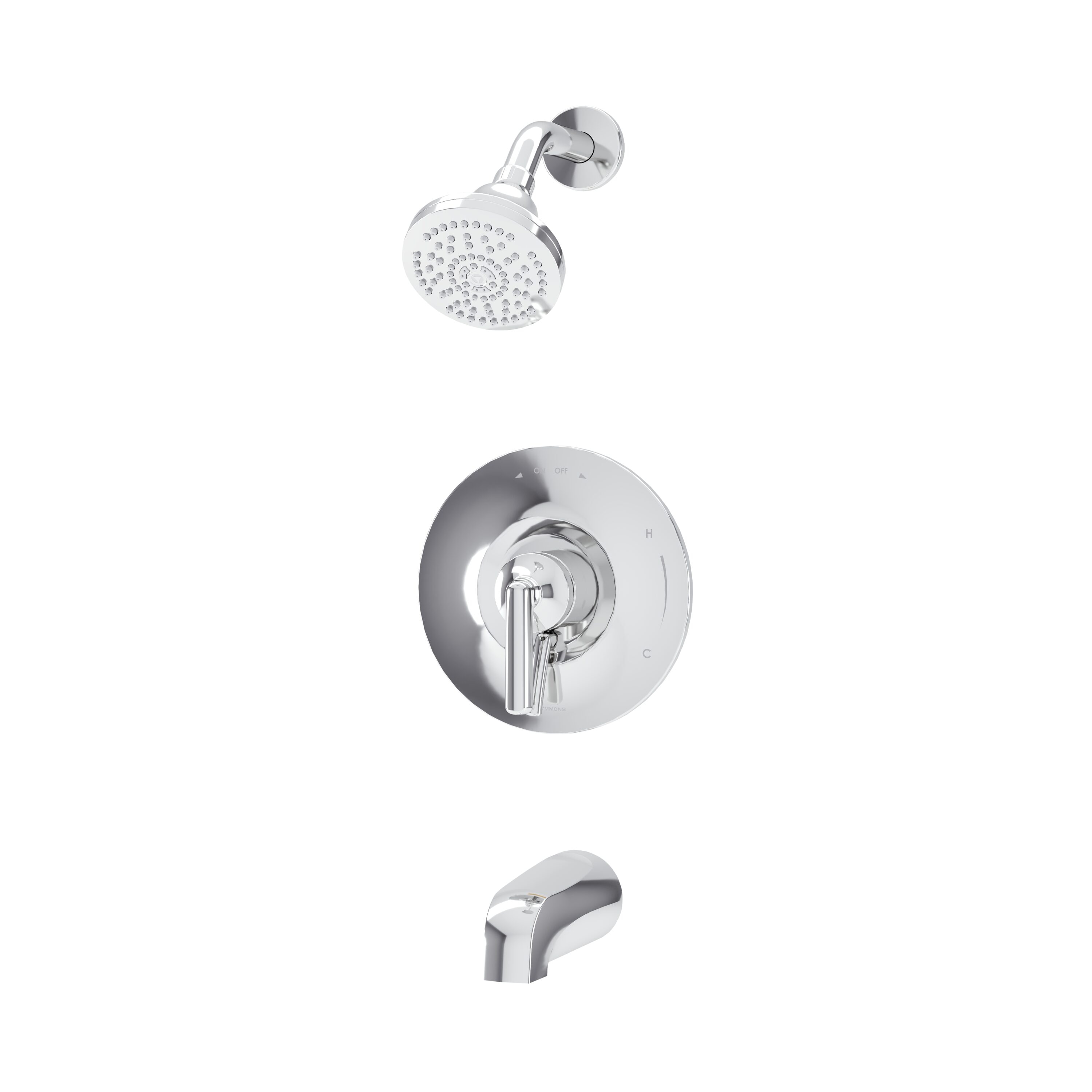 Symmons 599215TRM Birch Polished Chrome 1-handle Single function 4-in Round Bathtub and shower Faucet