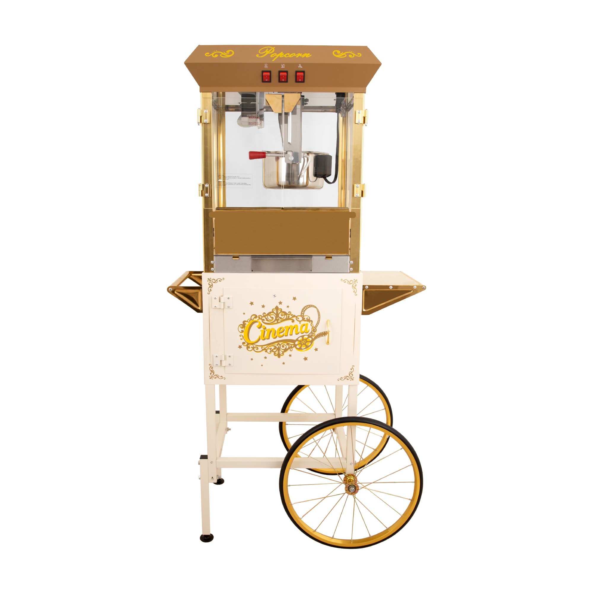 Bayfeve BF-337589-MP 16 Oz Beige Vintage Popcorn Machine with Cart